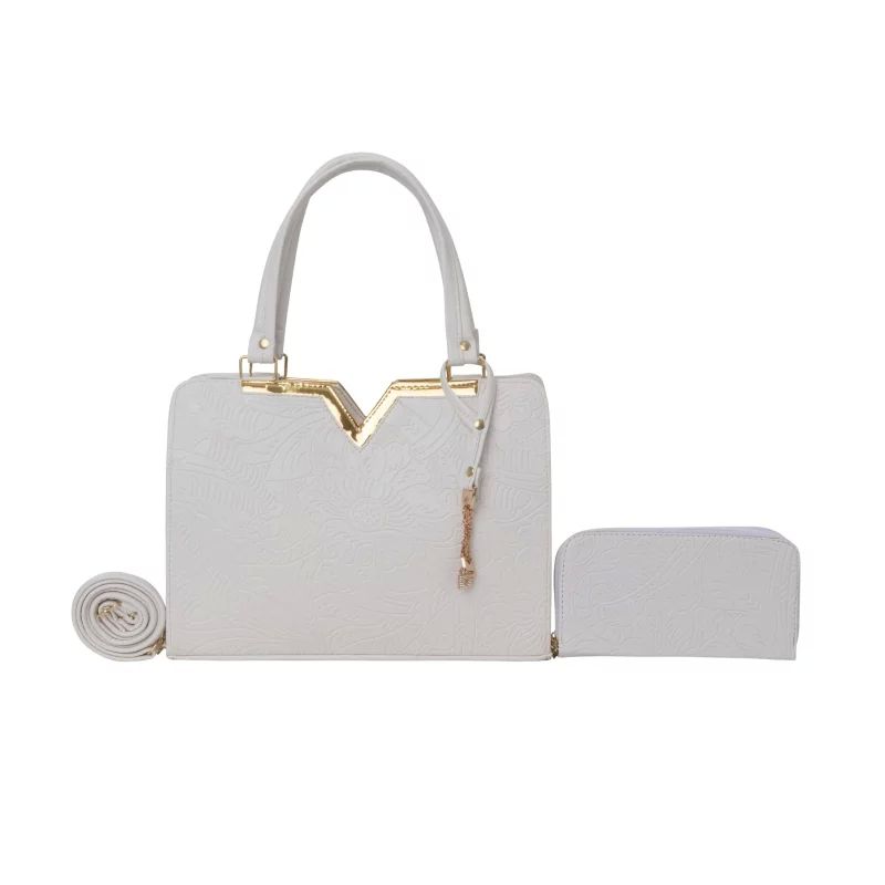 Set de Bolso y Cartera de Moda FANA para Mujer Catalella Blanco
