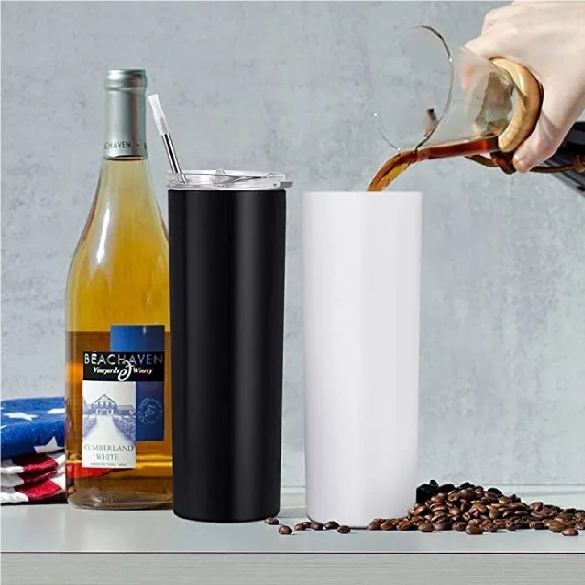 Termo Portátil De Acero Inoxidable De 20 Oz Negro