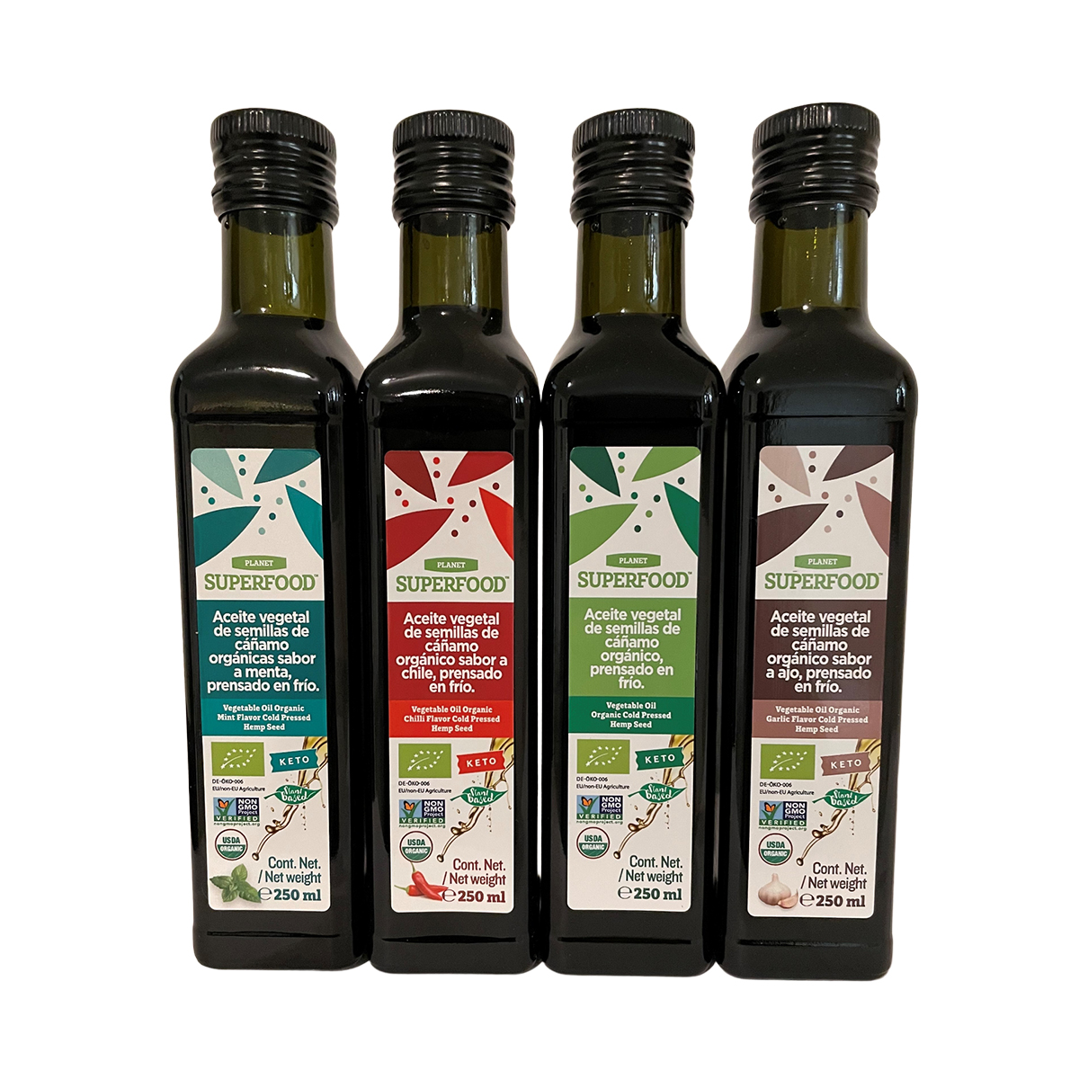 Aceite Vegetal de Semillas de Cáñamo Orgánico, Sabor Ajo 250ml