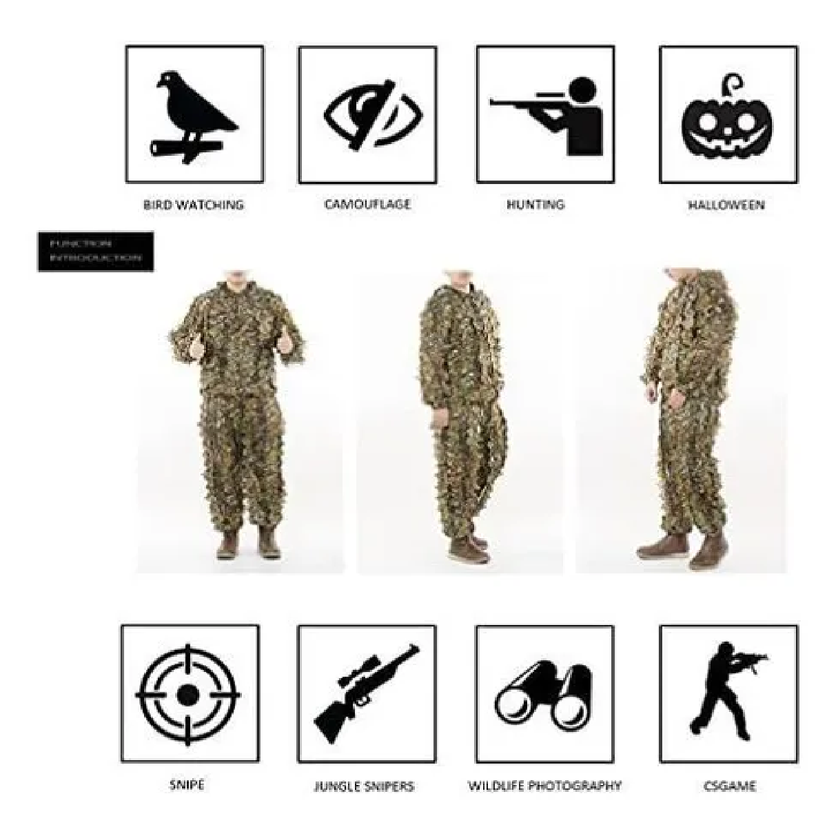 Traje Ghillie Táctico De Camuflaje Caza y Pesca