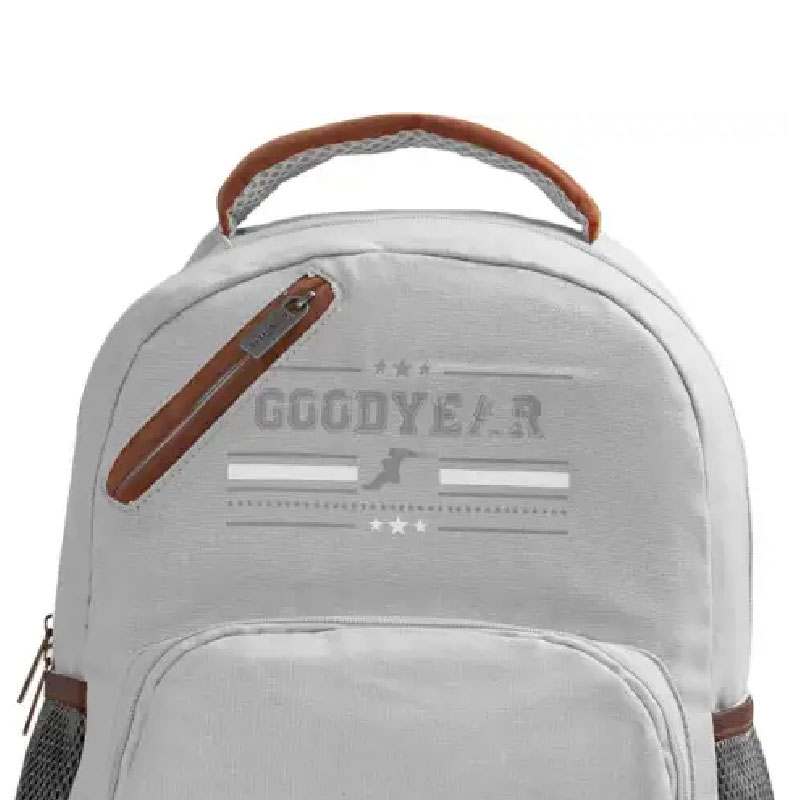 Mochila Marca Goodyear Backpack Resistente Color Gris Escolar