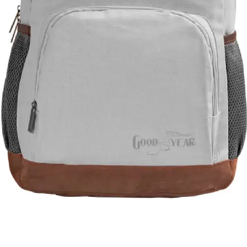 Mochila Marca Goodyear Backpack Resistente Color Gris Escolar