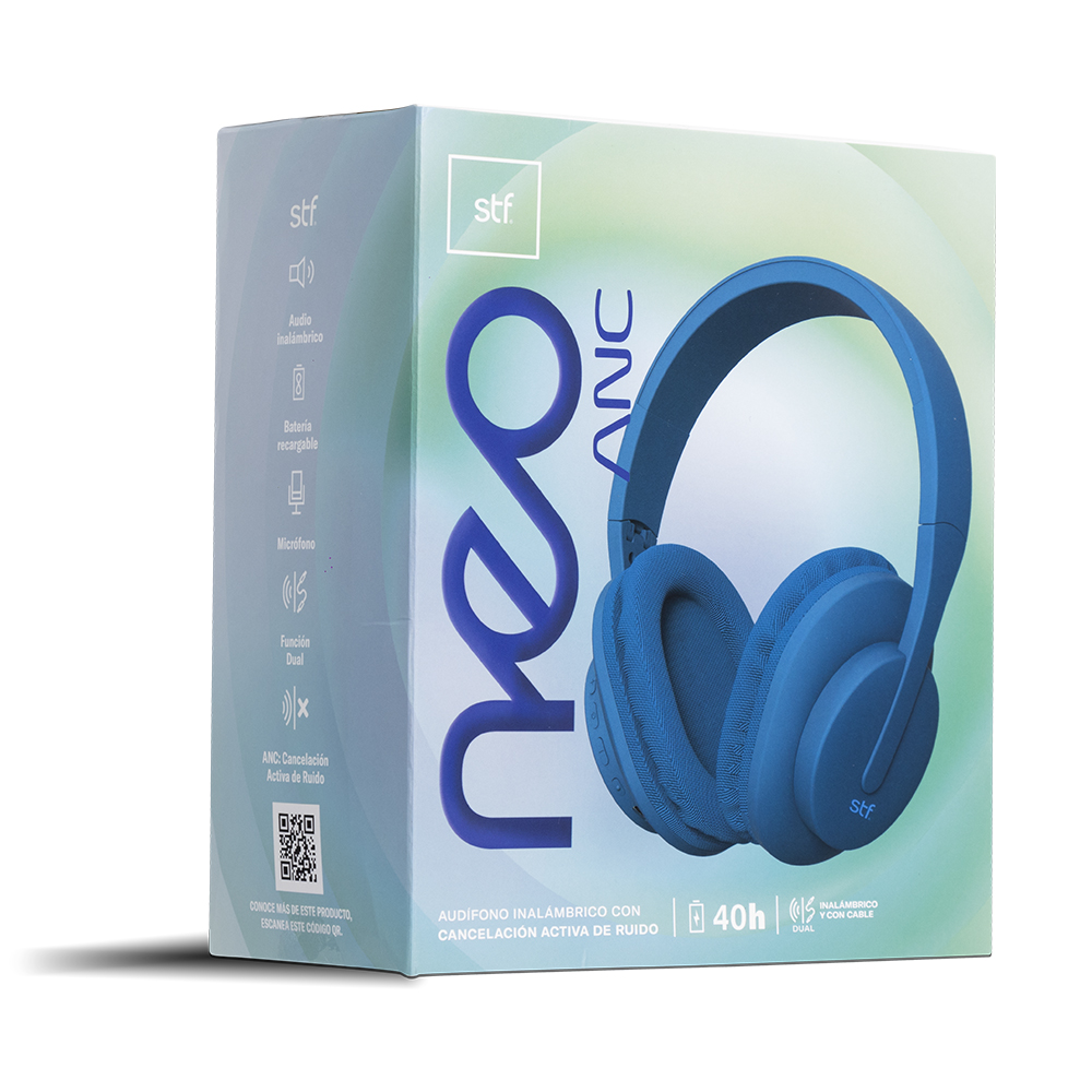 Audífonos Inalámbricos On Ear Neo Anc Stf Color Azul 