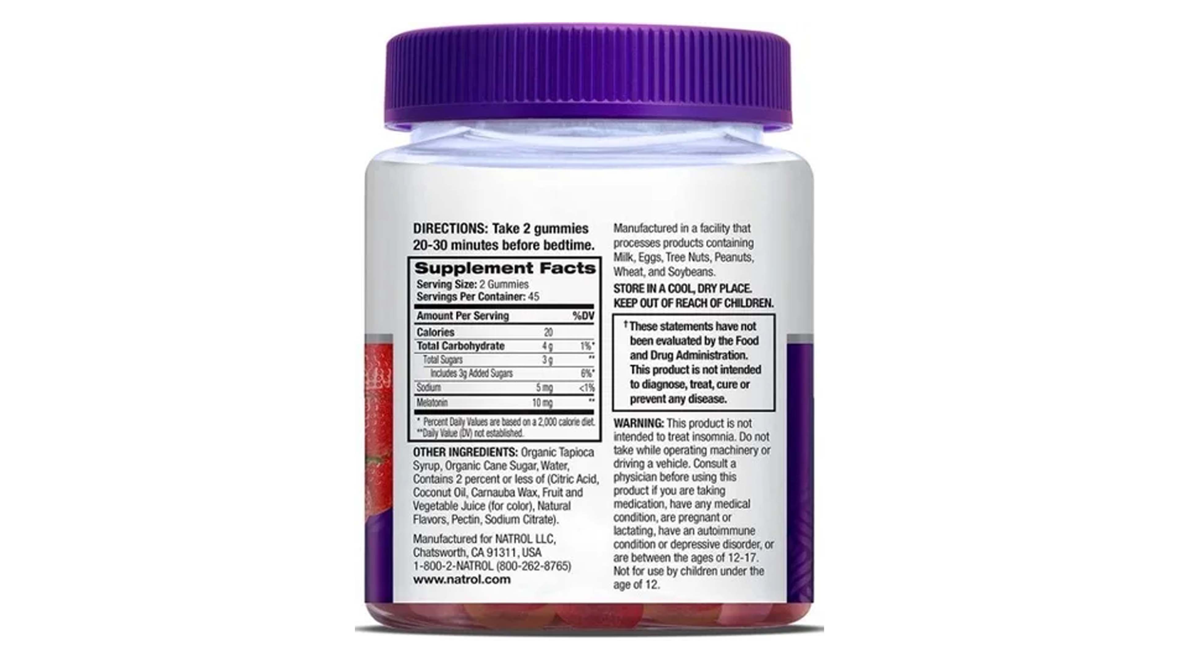 Melatonina 10mg Natrol 90 Gomitas Ayuda A Dormir Y Evita El Insomnio