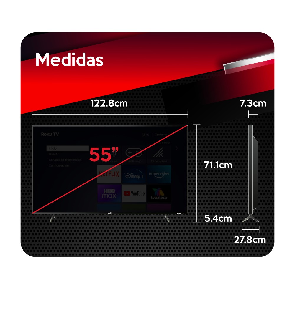 Pantalla Jvc 55 Pulgadas Led 4k Smart Tv Roku