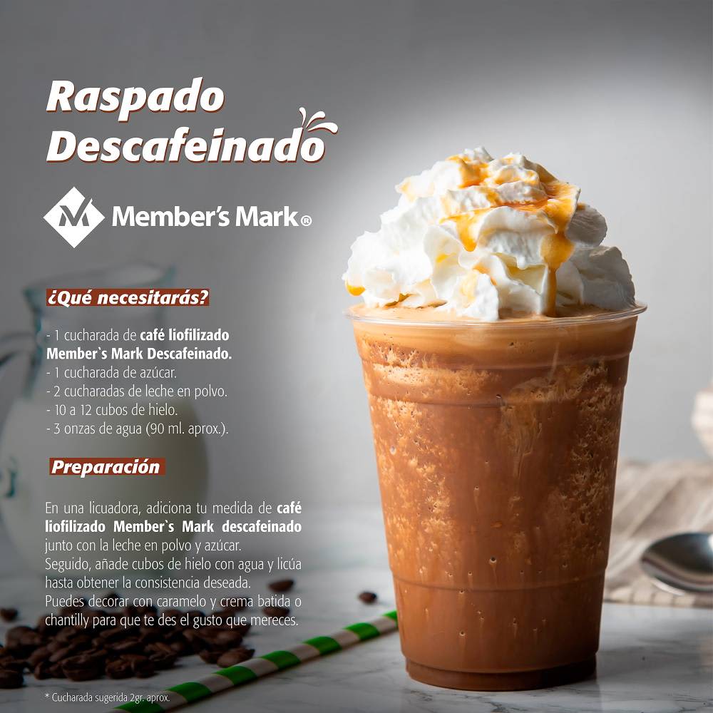 Café Puro Soluble Liofilizado Descafeinado Member's Mark 300g