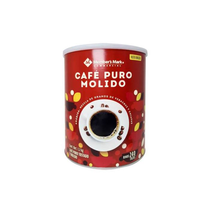 Café Tostado Molido Member's Mark 1.2 Kg para cafetera Rinde 240 Tazas