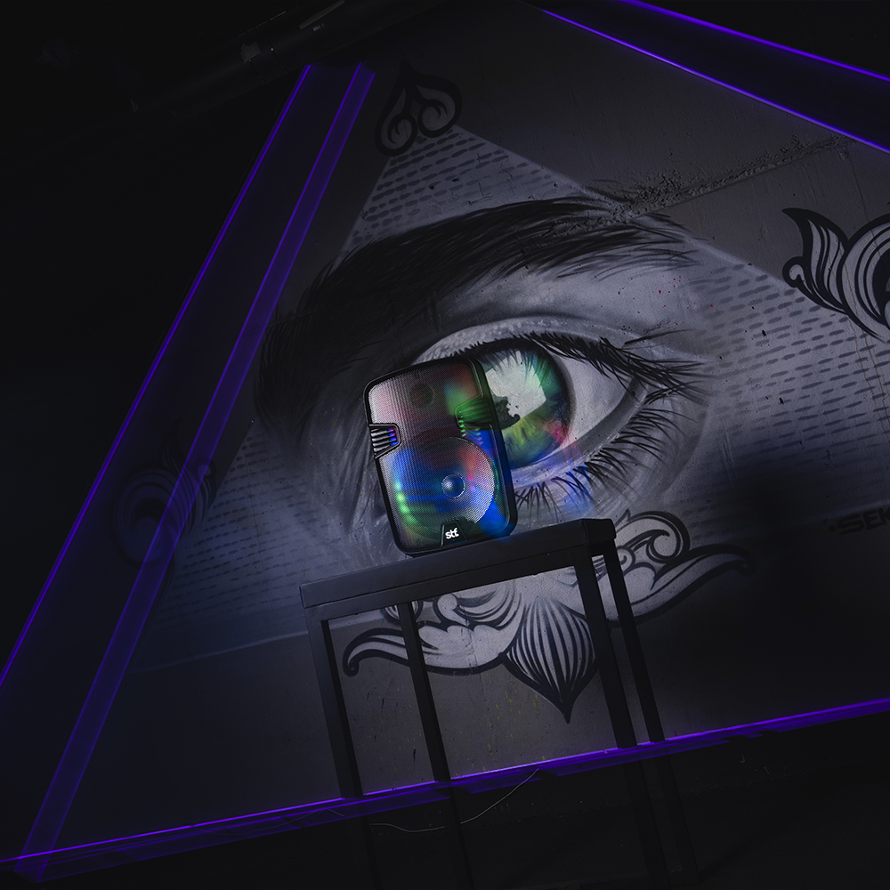 Bafle Bocina Inalámbrica 8" con Luz Led Boom Thunderlight Stf 