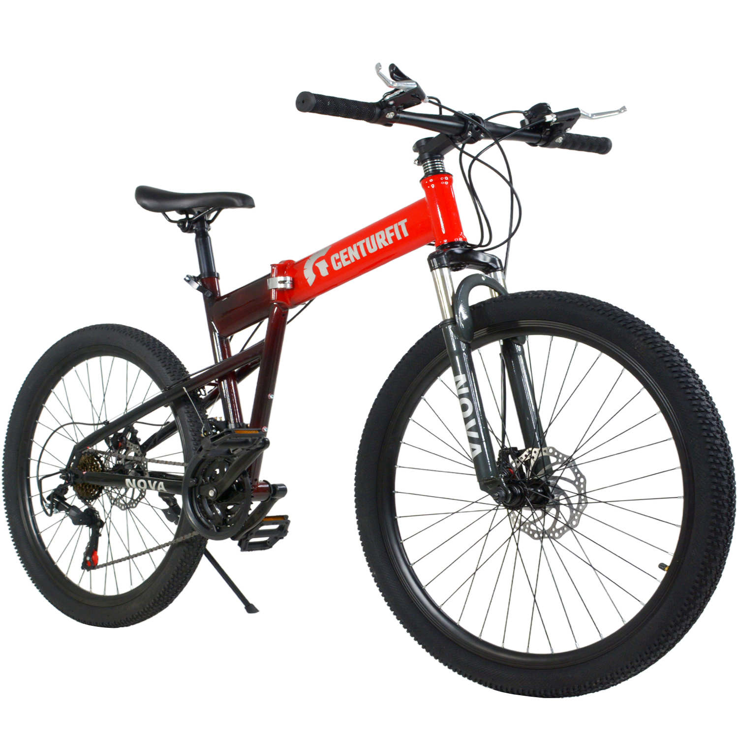 Bicicleta Plegable De Montaña R26 21 Vel Freno De Disco Roja