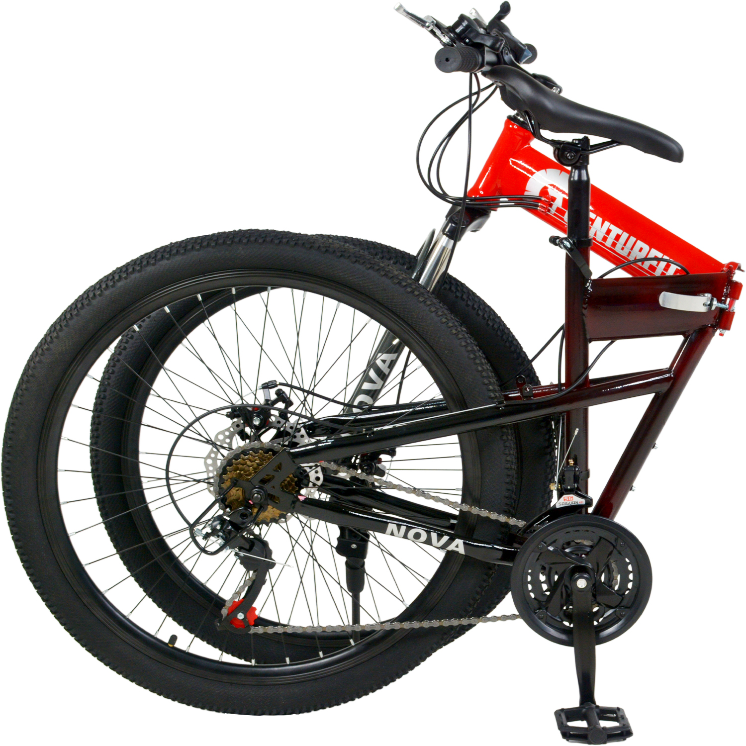Bicicleta Plegable De Montaña R26 21 Vel Freno De Disco Roja