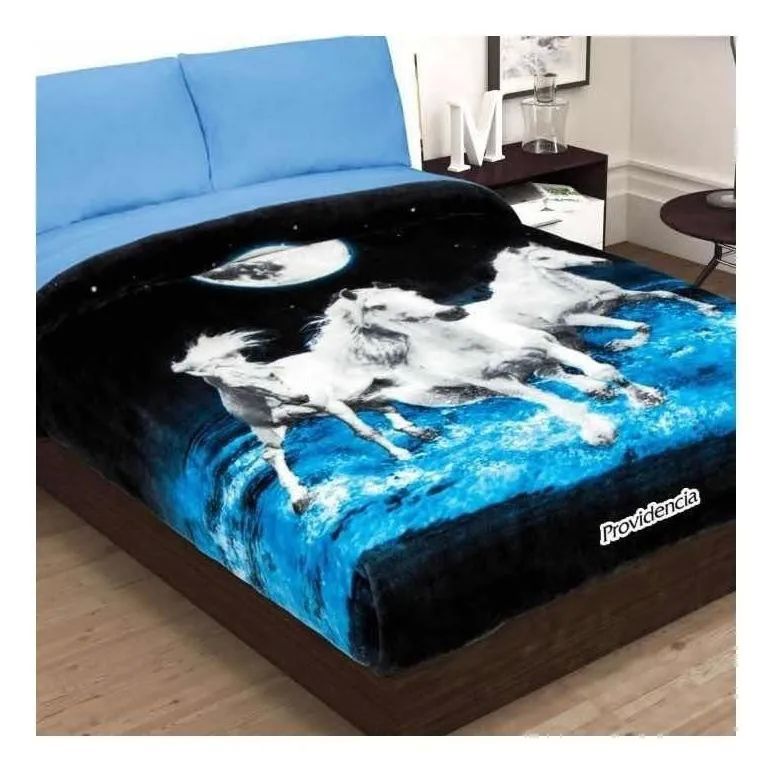 Cobertor LIgero Sin Borrega Jumbo Matrimonial Excel 3 Caballos Providencia