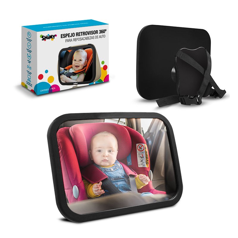 Espejo de coche para bebé con control remoto, luz LED suave, a prueba de  roturas, espejo acrílico para bebé, espejo retrovisor para bebé, observa