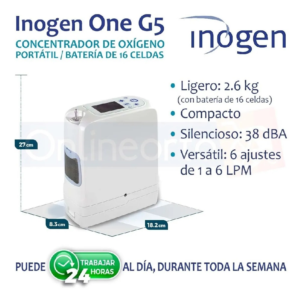 Concentrador De Oxigeno Portátil Inogen One G5 Bat 16 Celdas