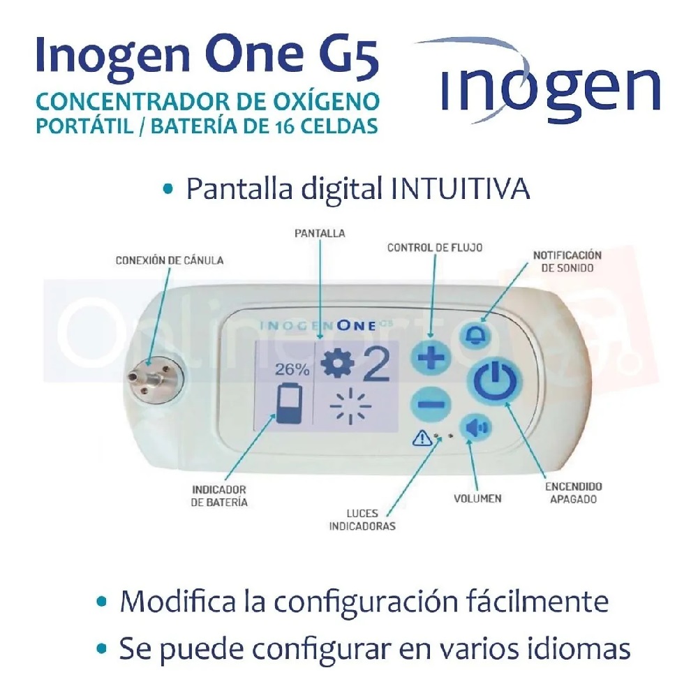 Concentrador De Oxigeno Portátil Inogen One G5 Bat 16 Celdas