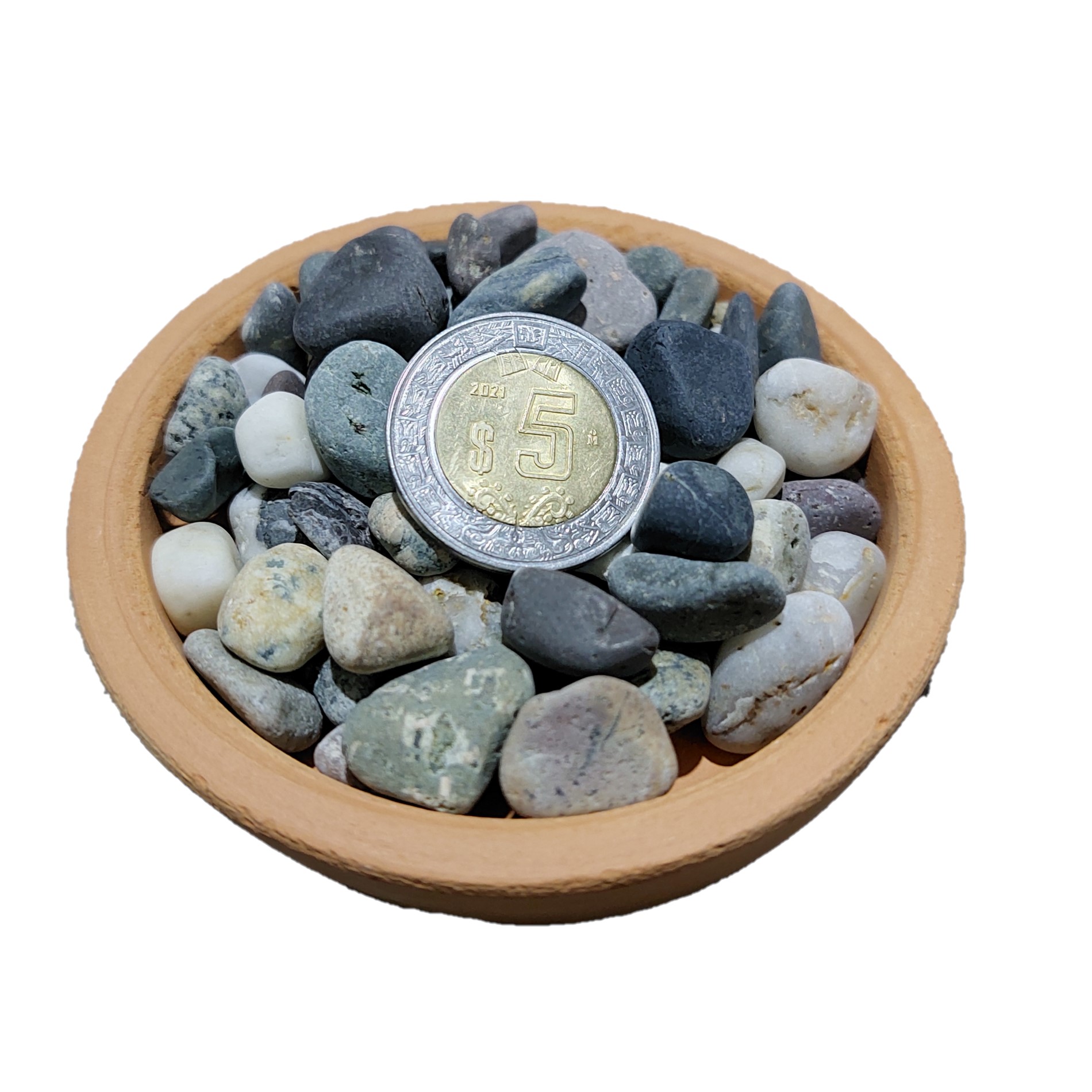 Piedra de río pequeña. Tamaño piñón. Bolsa 5kg