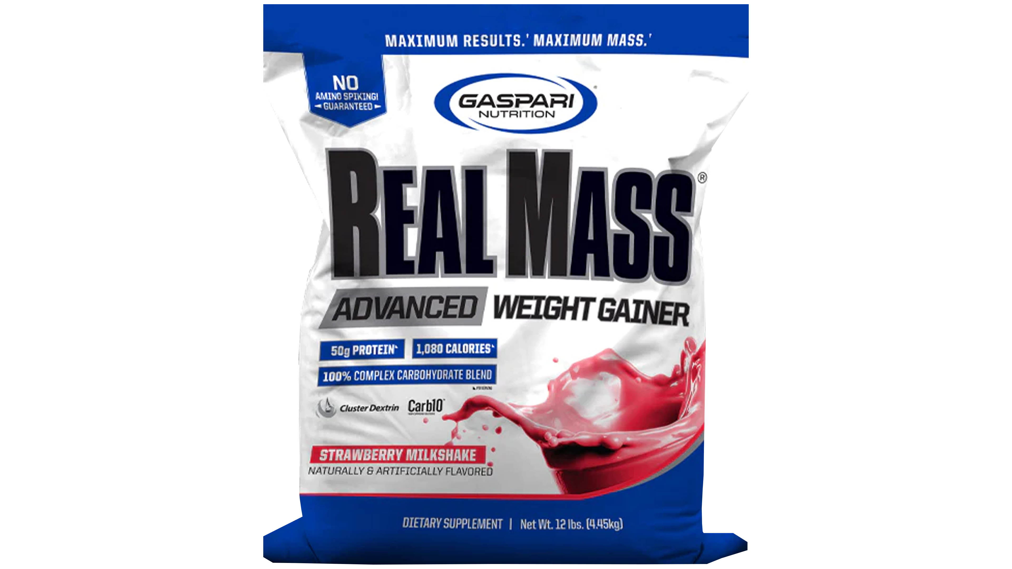Proteina Gaspari Nutrition Real Mass Advance Ganador Peso 12 libras Sabor Fresa