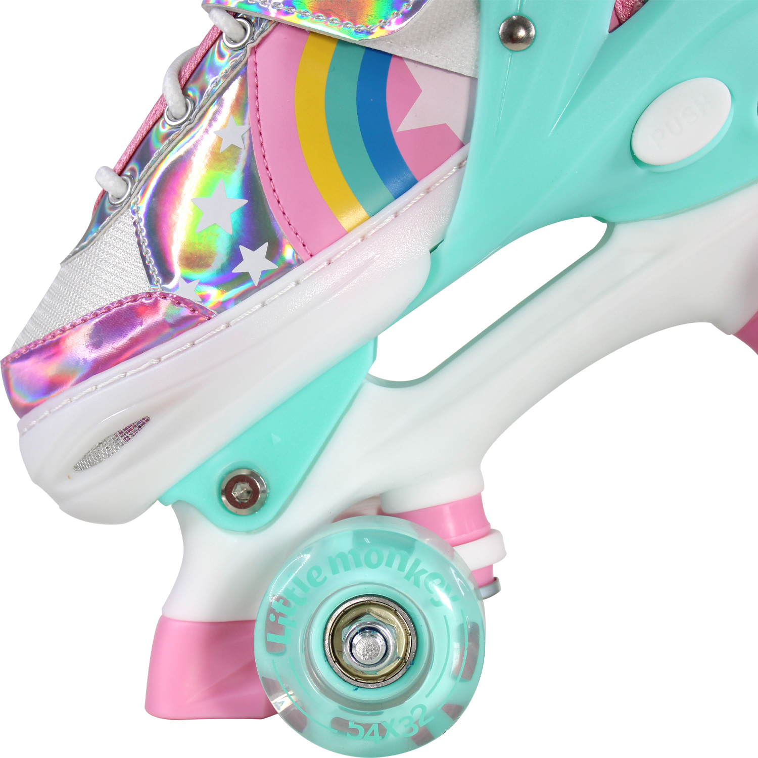 Patines 4 Ruedas Talla Ajustable Niño Niña Luz Led Mediano + Regalo
