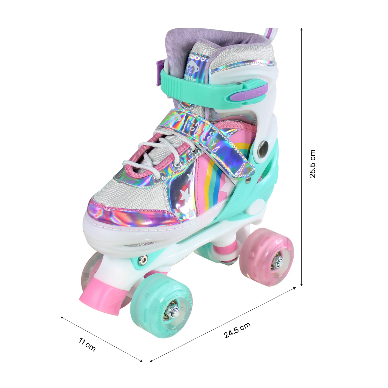 Patines 4 Ruedas Talla Ajustable Niño Niña Luz Led Mediano + Regalo