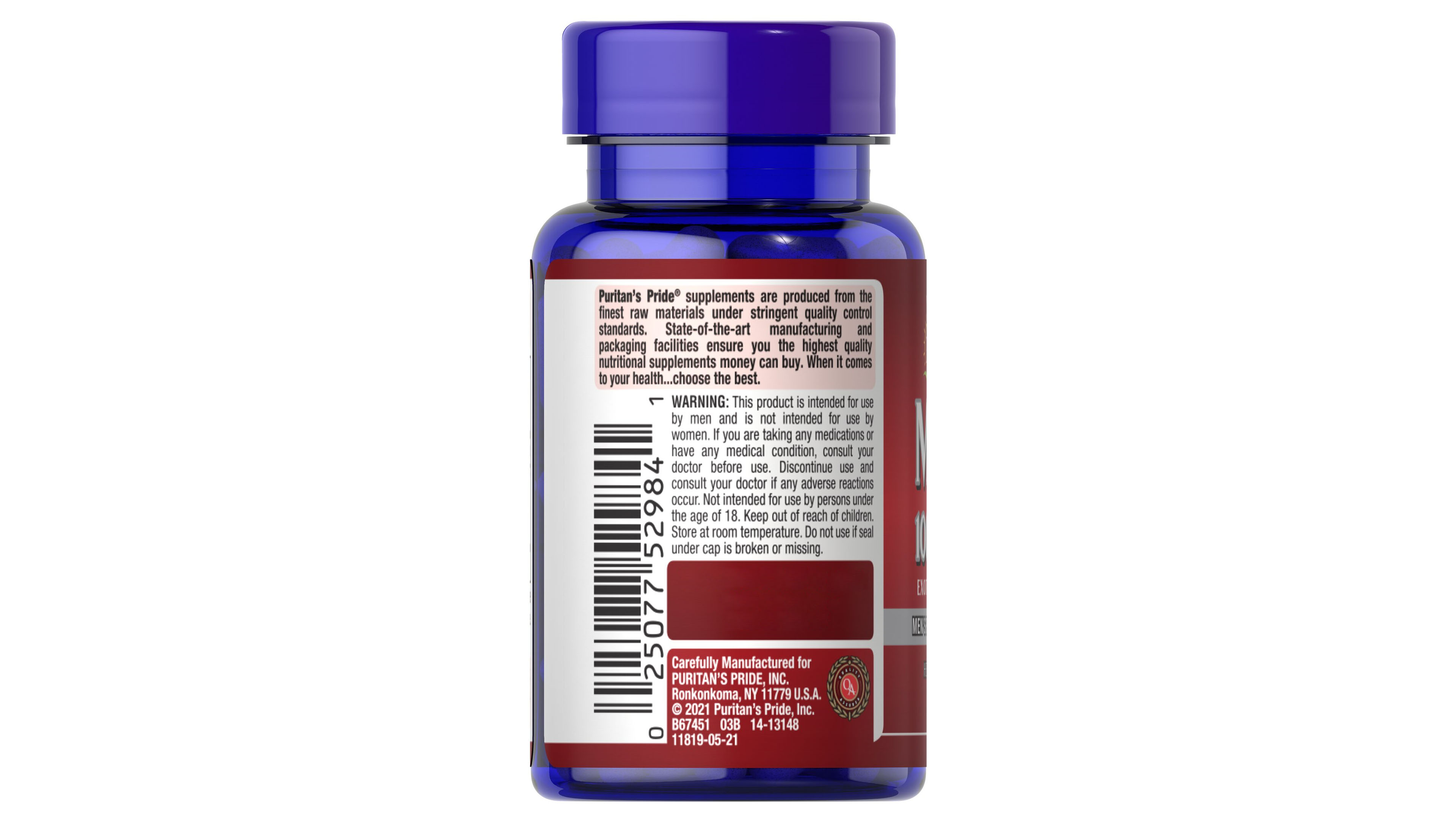 Maca 1000 Mg Puritans Pride Extracto Organico 60 Capsulas Libido Hombre