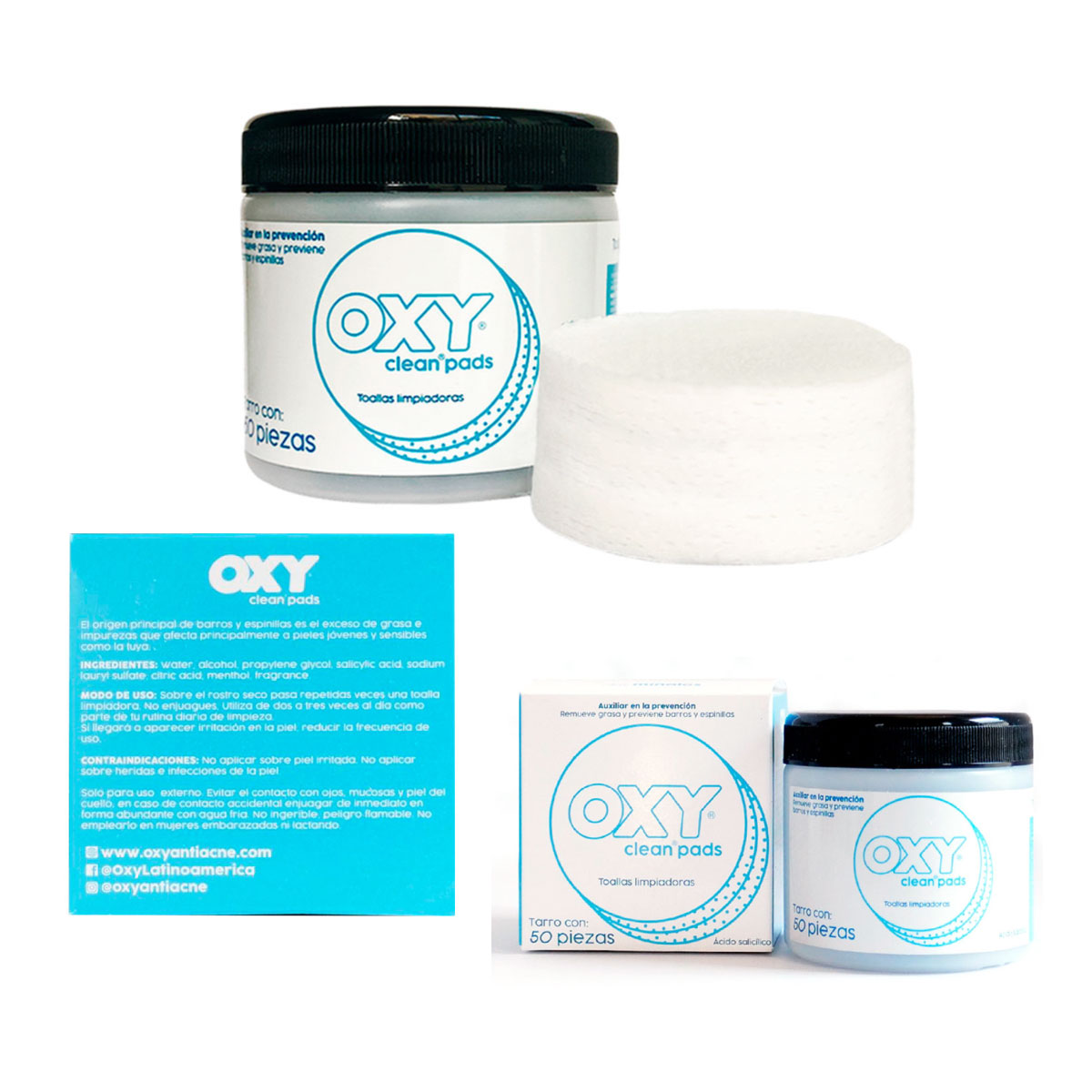 OXY Clean Pads 50 toallitas   