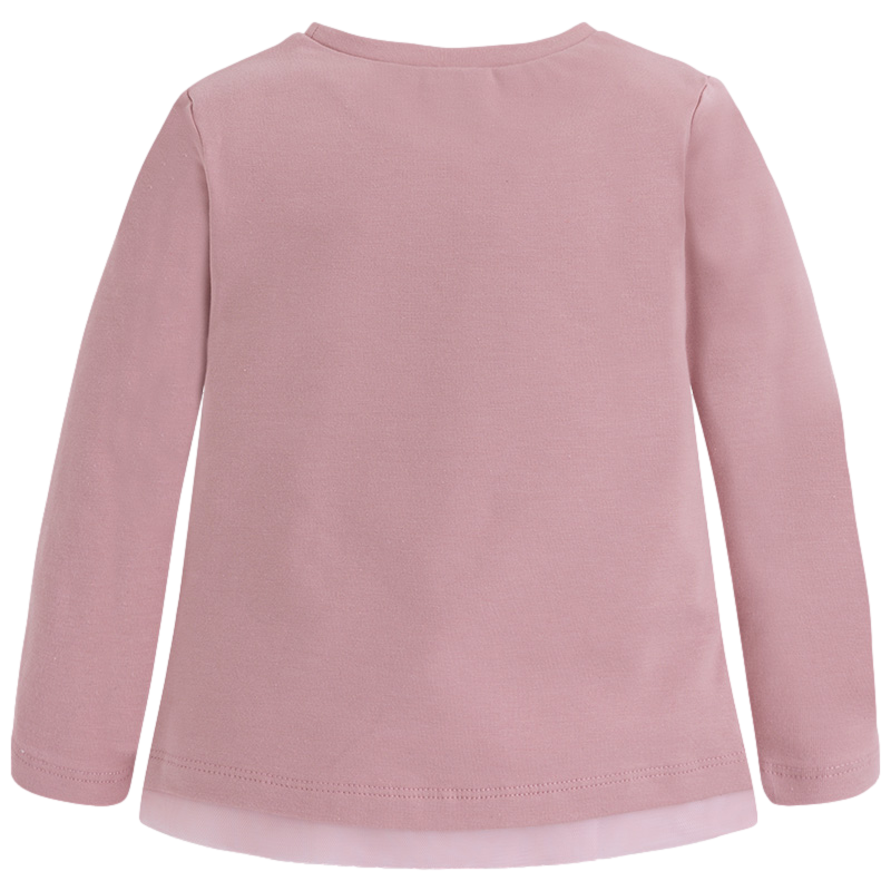 Conjunto camiseta de manga larga con glitter y falda corta en tul marca Mayoral