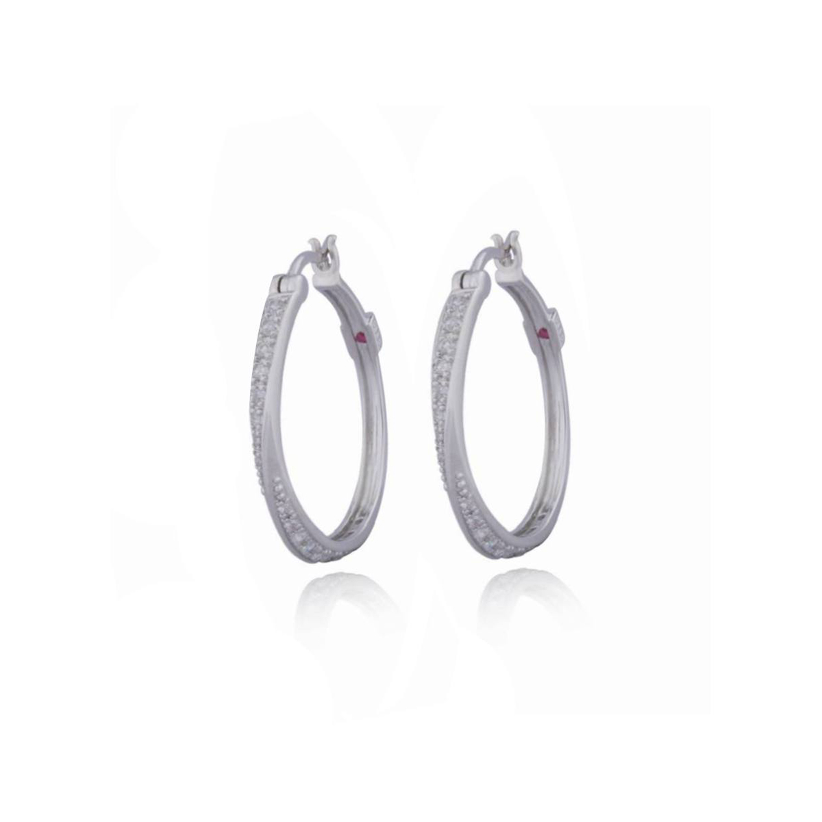 ELLE Aretes "MICRO PAVE" ELLE Plata de Ley 925 RODIADA (Plata 925 con baño de rodio) para mujer