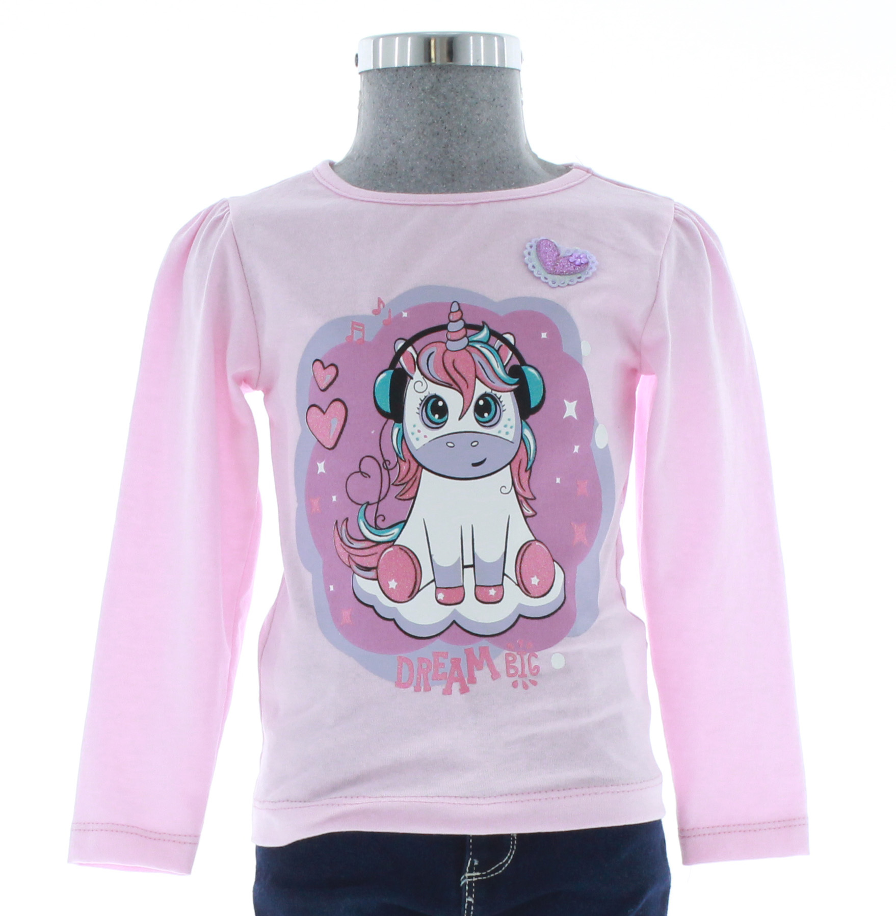 Playera Niña Rosa Unicornio 3213 1 a 6 Años.