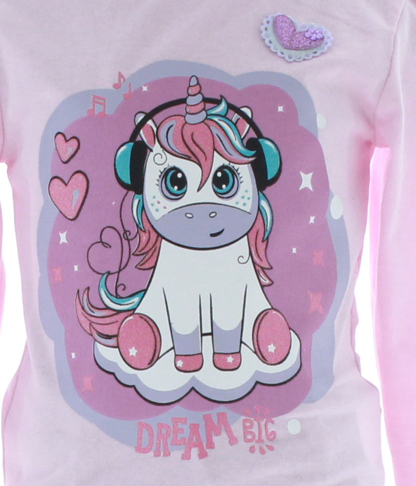 Playera Niña Rosa Unicornio 3213 1 a 6 Años.