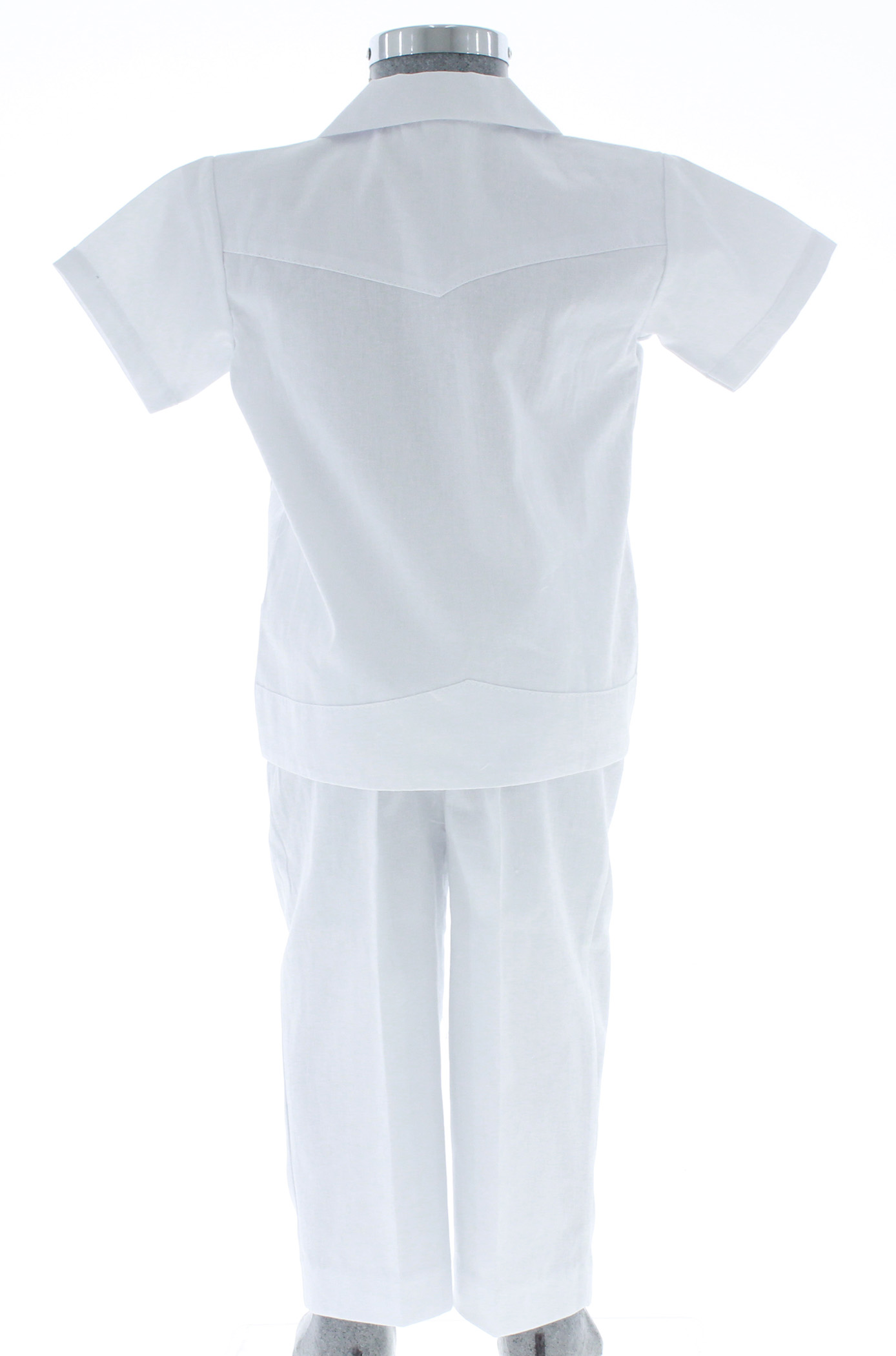 Conjunto de Guayabera Bordada Blanco 3217 1 a 5 años.