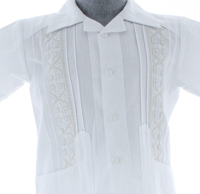 Conjunto de Guayabera Bordada Blanco 3217 1 a 5 años.