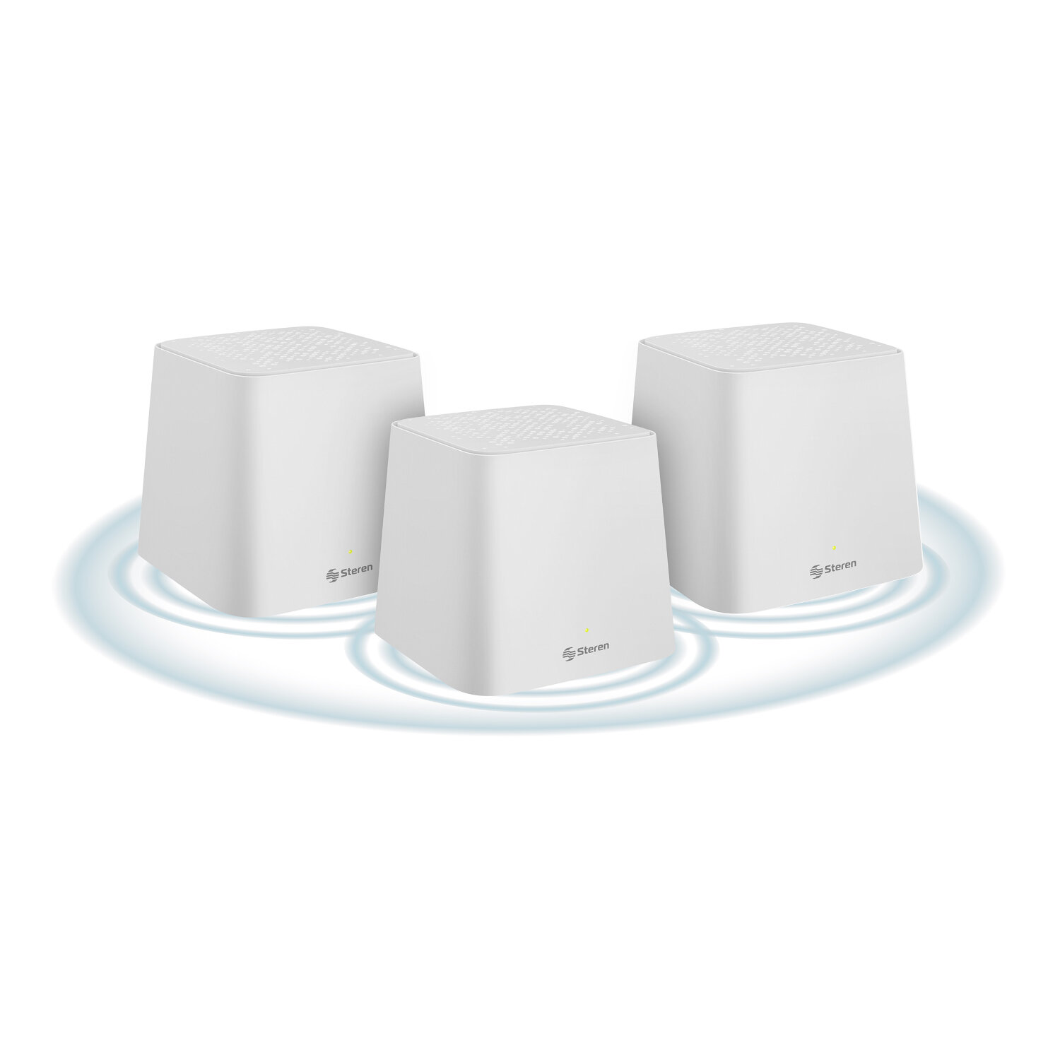 Sistema Smart Wi-Fi MESH triple, 2,4 GHz y 5 GHz (B/G/N/A/AC/V/R), 2 puertos LAN Fast Ethernet por c