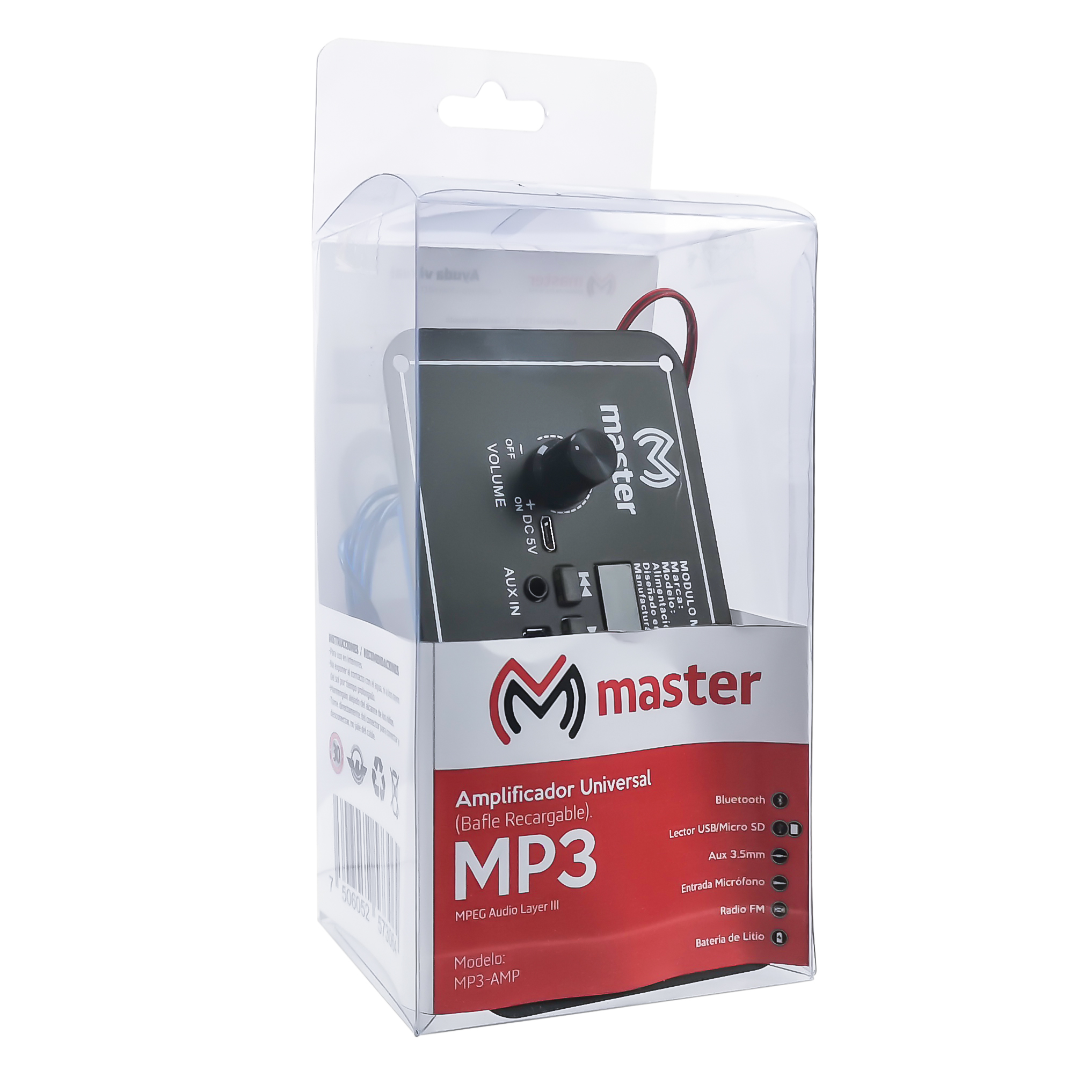 Modulo Multifunciones para Bafles Recargables Agrega a tu Bafle Favorito Funciones como Enlace Bluetooth Conexion TWS Lector USB Auxiliar 3.5 Entrada de Microfono y Radio FM / Master / MP3-AMP