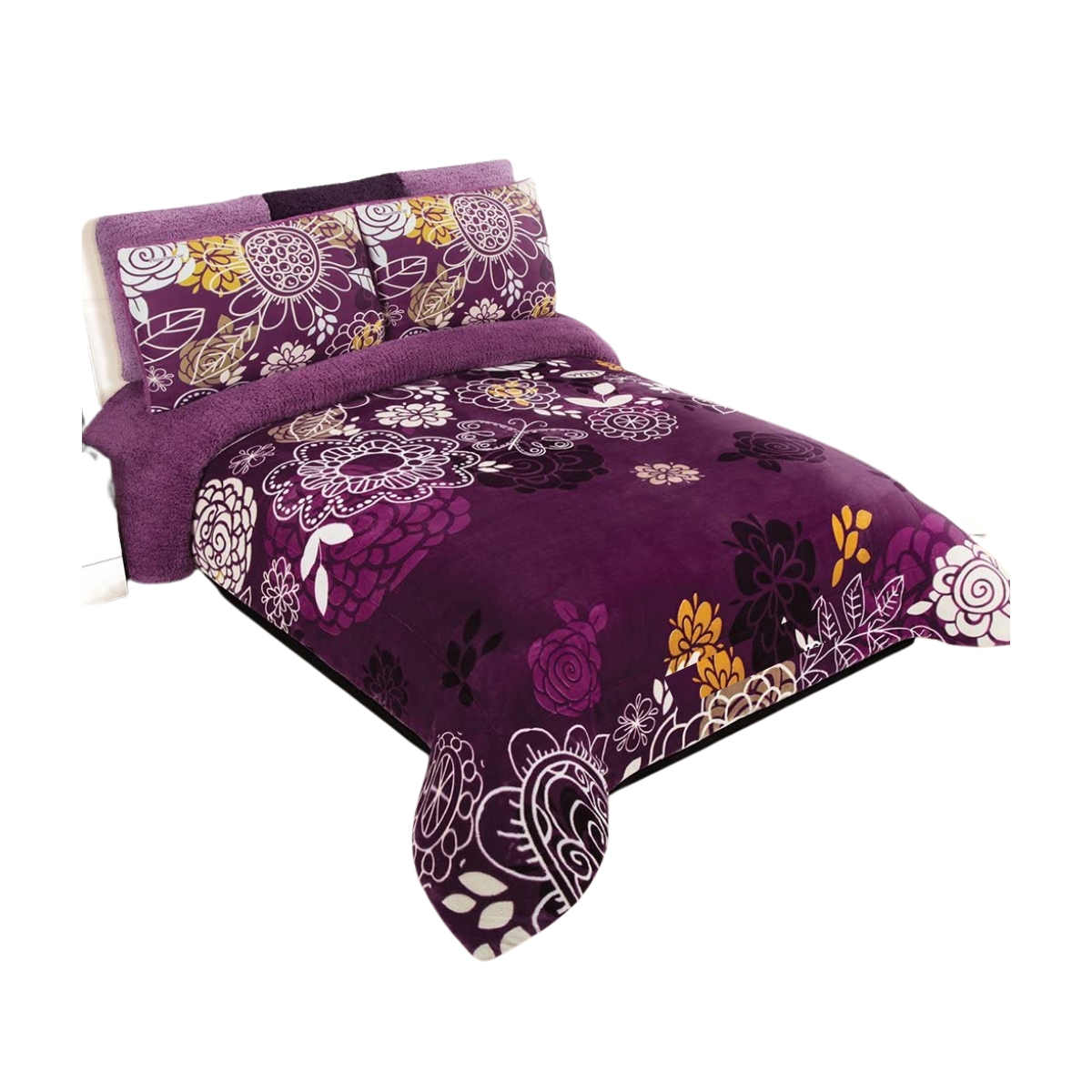 Cobertor con Borrega Matrimonial Morado Zoe Providencia