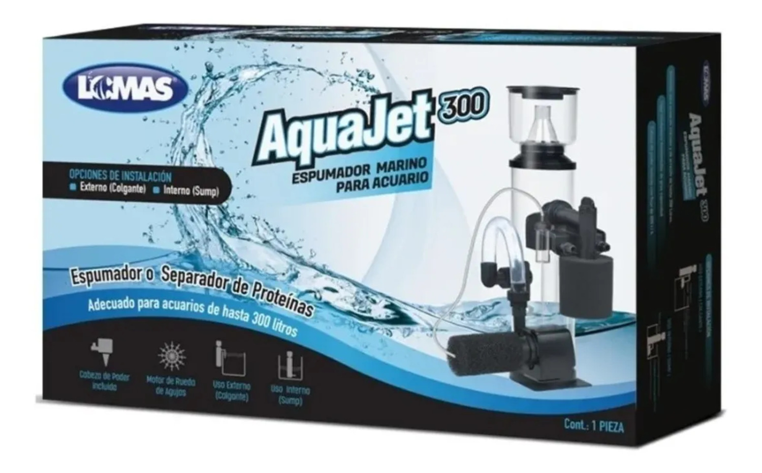 Skimmer Separador Proteinas Acuario marino Pecera 300 Litros Haqos Aquajet