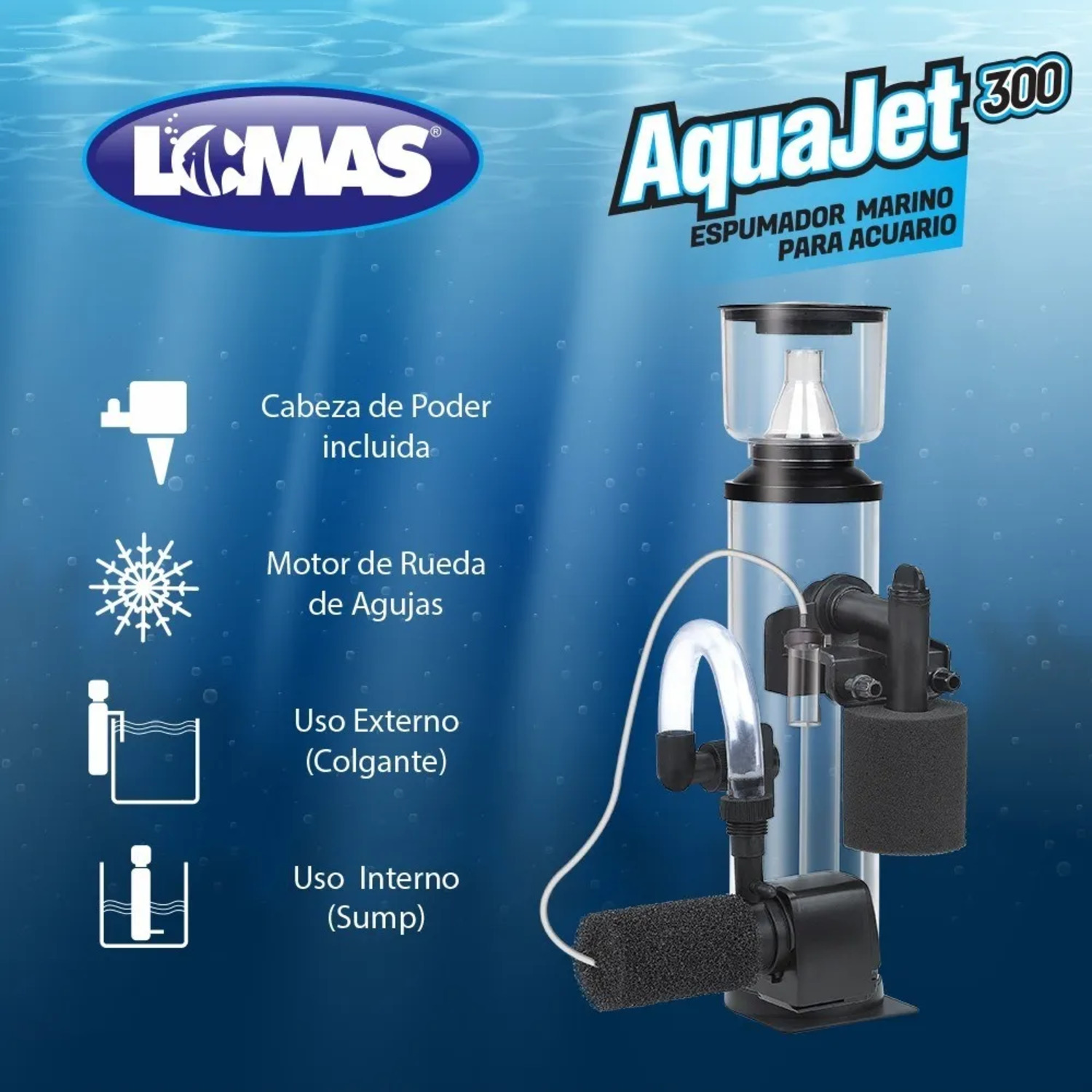 Skimmer Separador Proteinas Acuario marino Pecera 300 Litros Haqos Aquajet