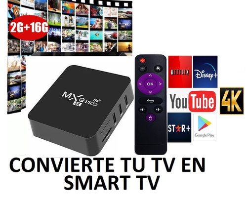 Tv Box Smart 4k, 5G Android 10, 8gb Rom, Convierte tu TV en SMART TV