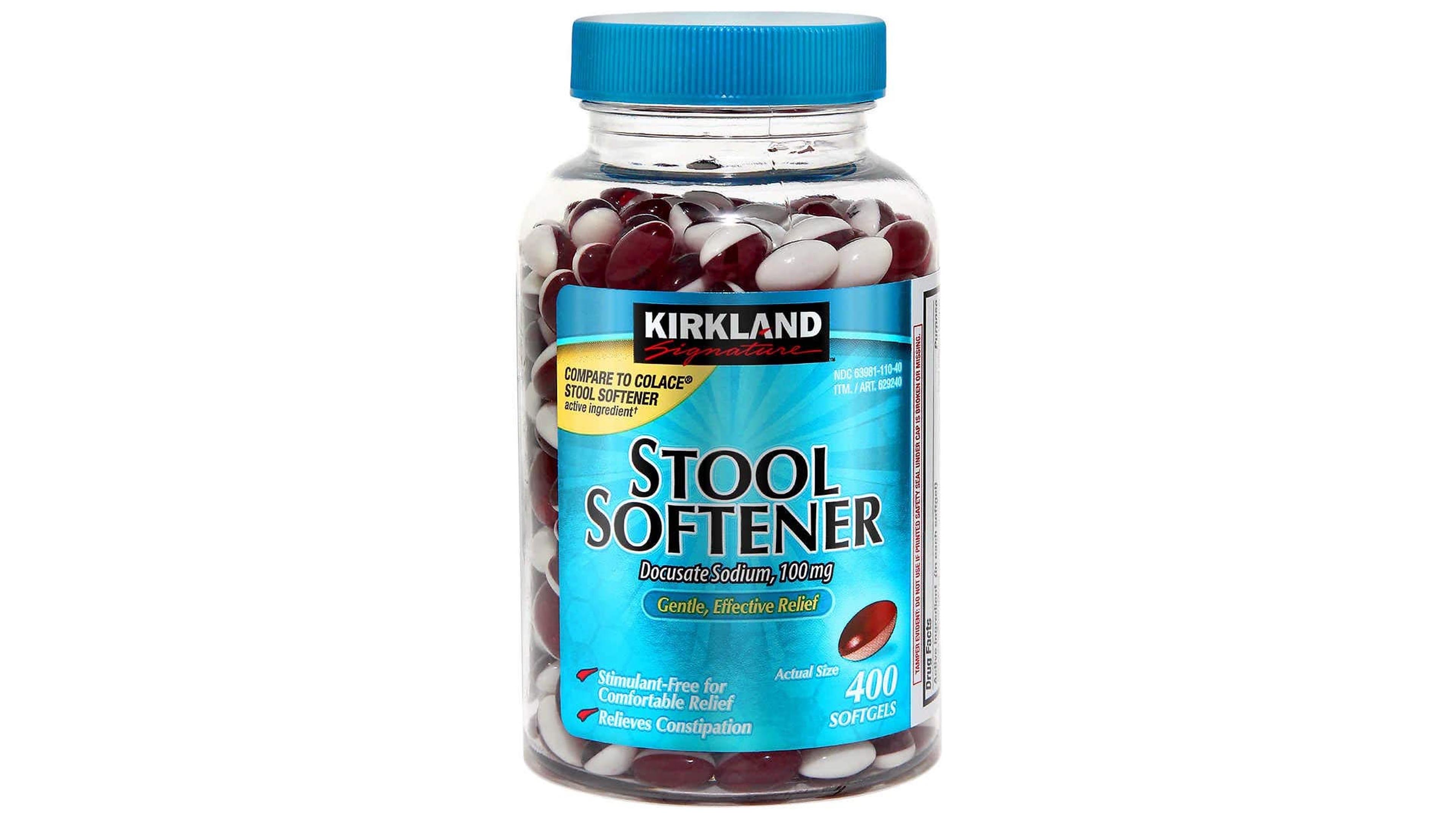 Complejo Digestivo Docusato Sodio 100mg Kirkland Signature Laxante 400 Sofgels