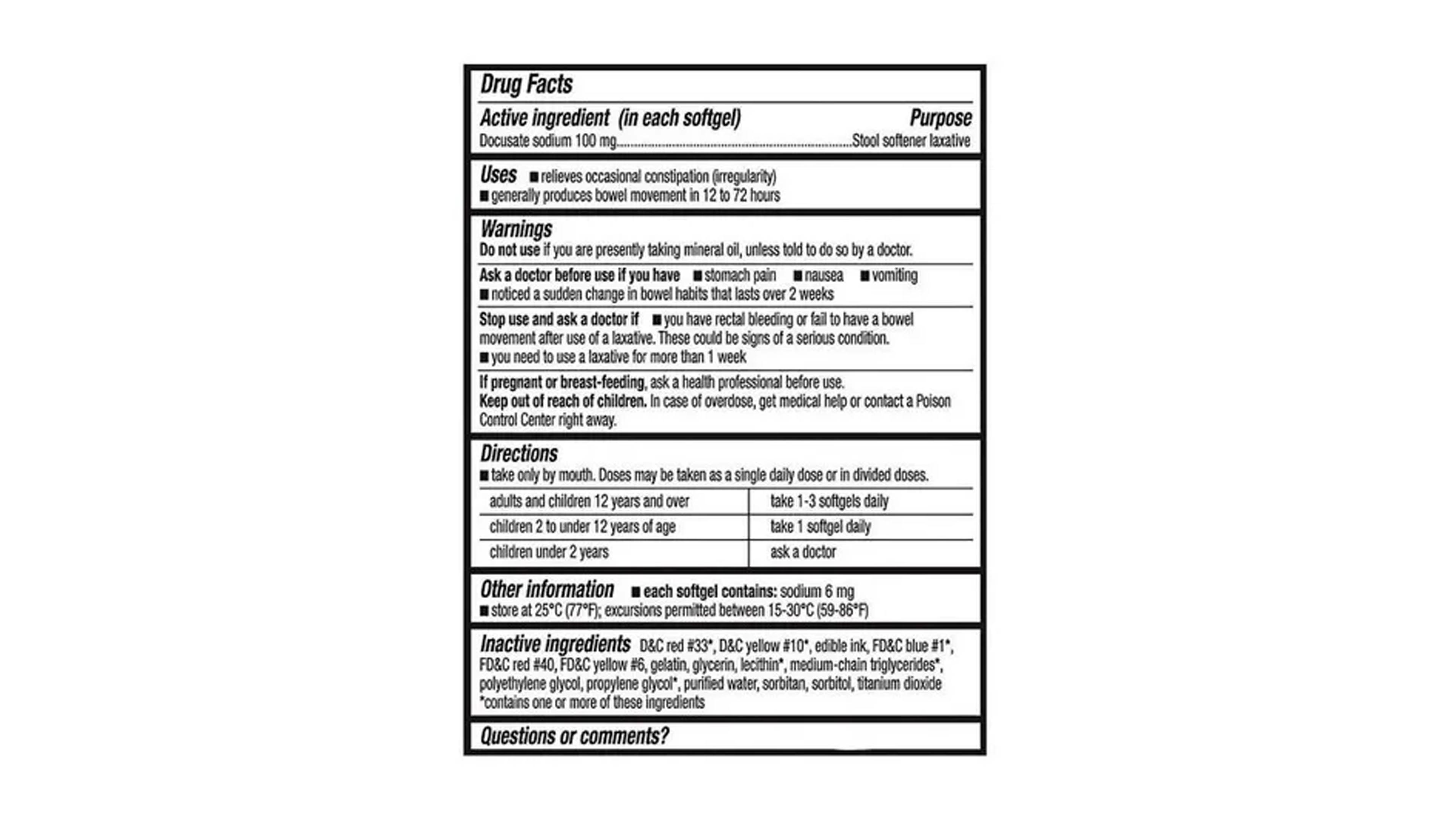 Complejo Digestivo Docusato Sodio 100mg Kirkland Signature Laxante 400 Sofgels