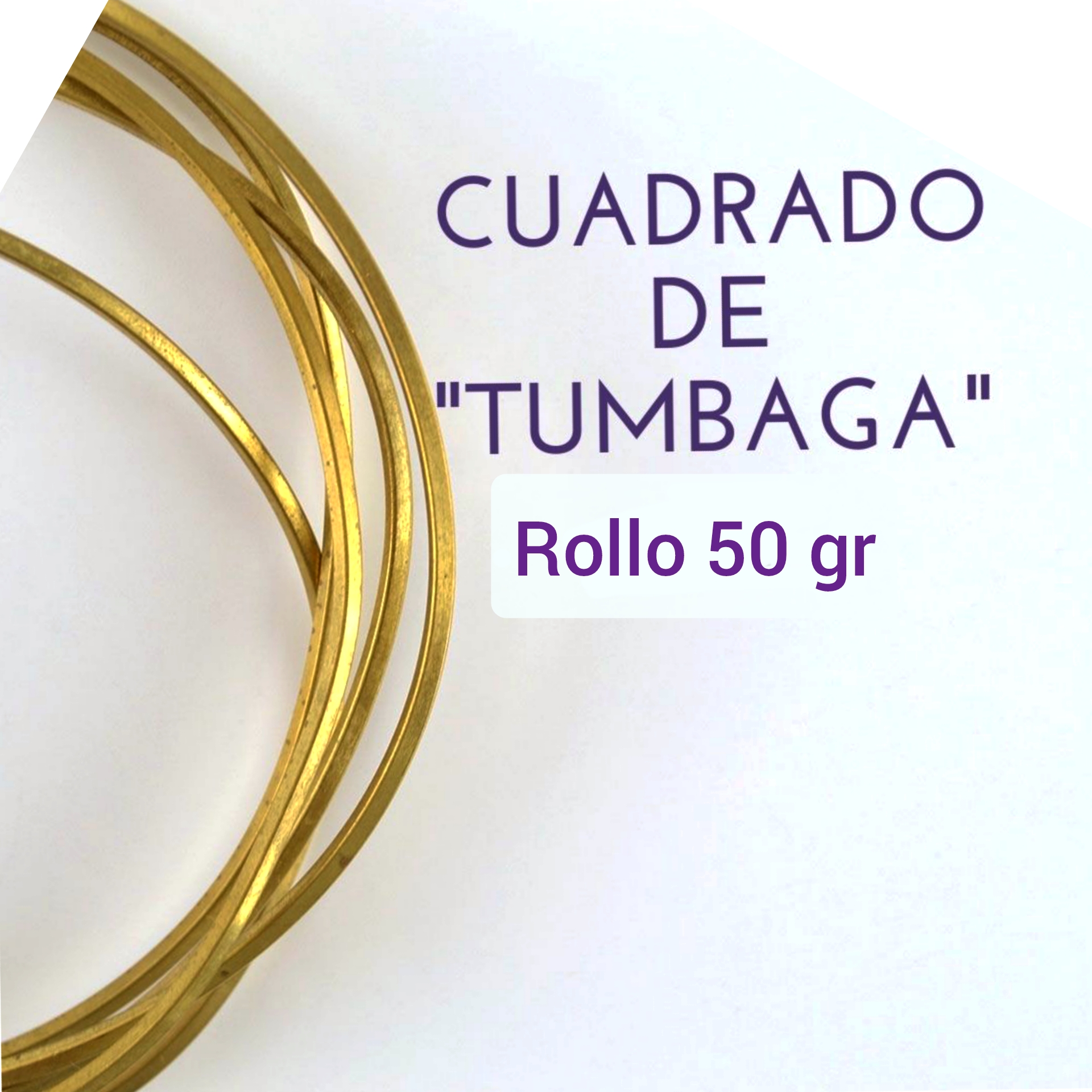 Tumbaga Cuadrada Viuda Color, Para Joyería Bisutería Alambrismo y Manualidades Rollo De 50gr