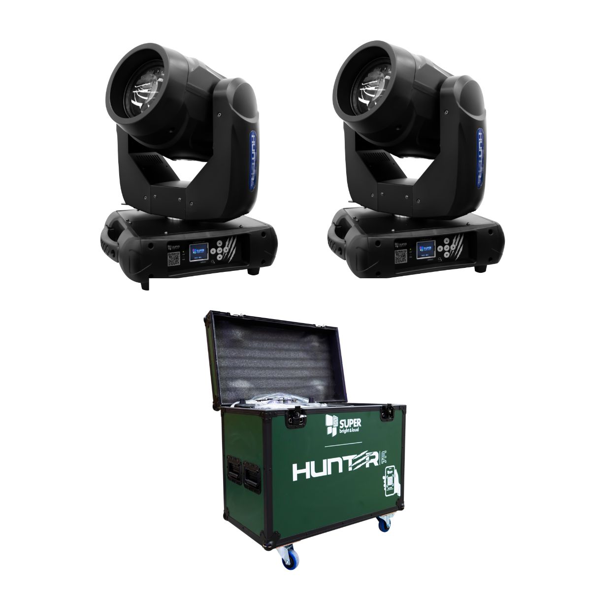 Set De Luces SUPER BRIGHT & LOUND Hunter 7r + Case.
