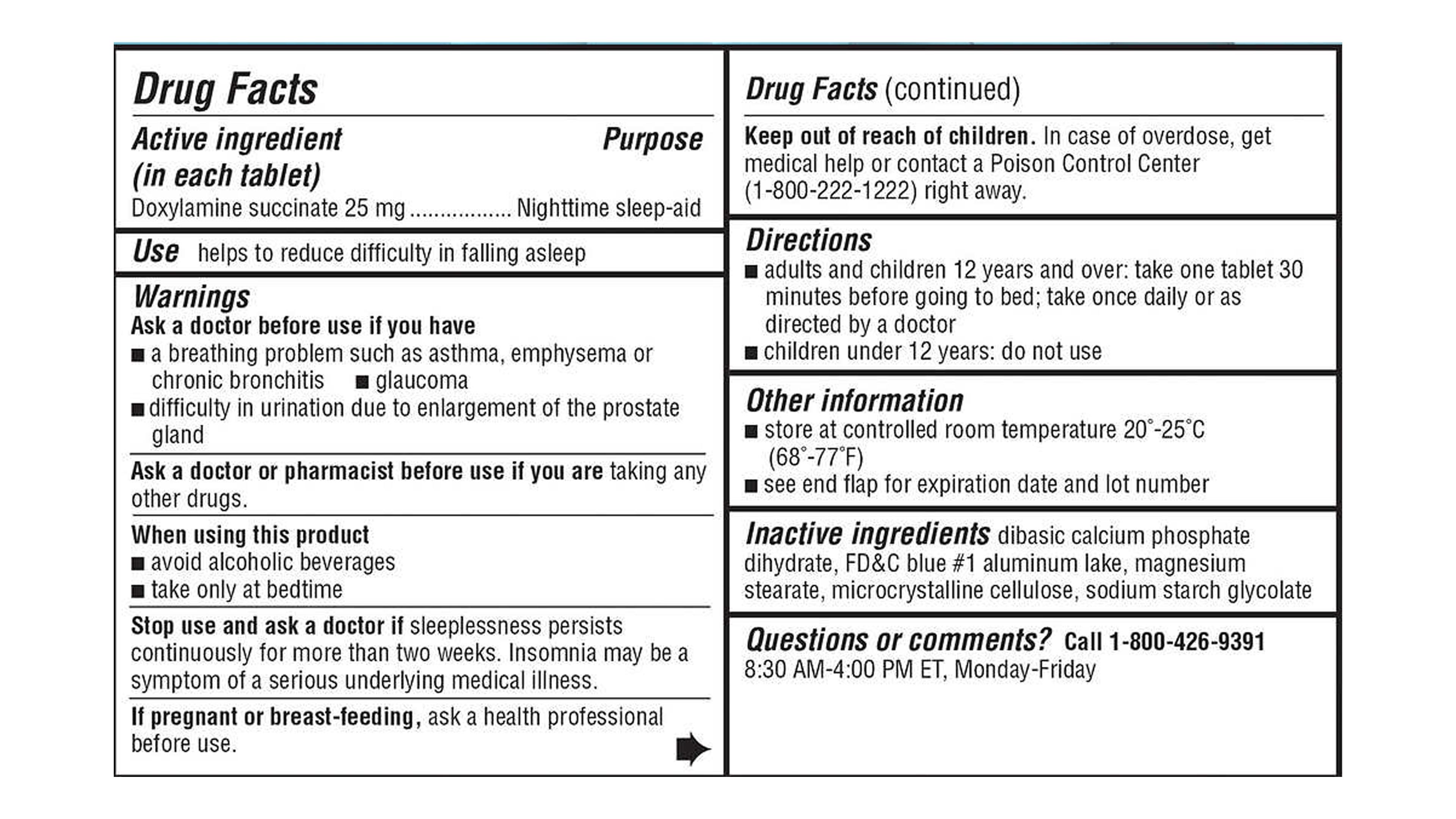Sleep Aid 25mg Kirkland Signature Doxylamine Succionate 96 Tabletas 2 Frascos Auxilio Sueño Nocturno