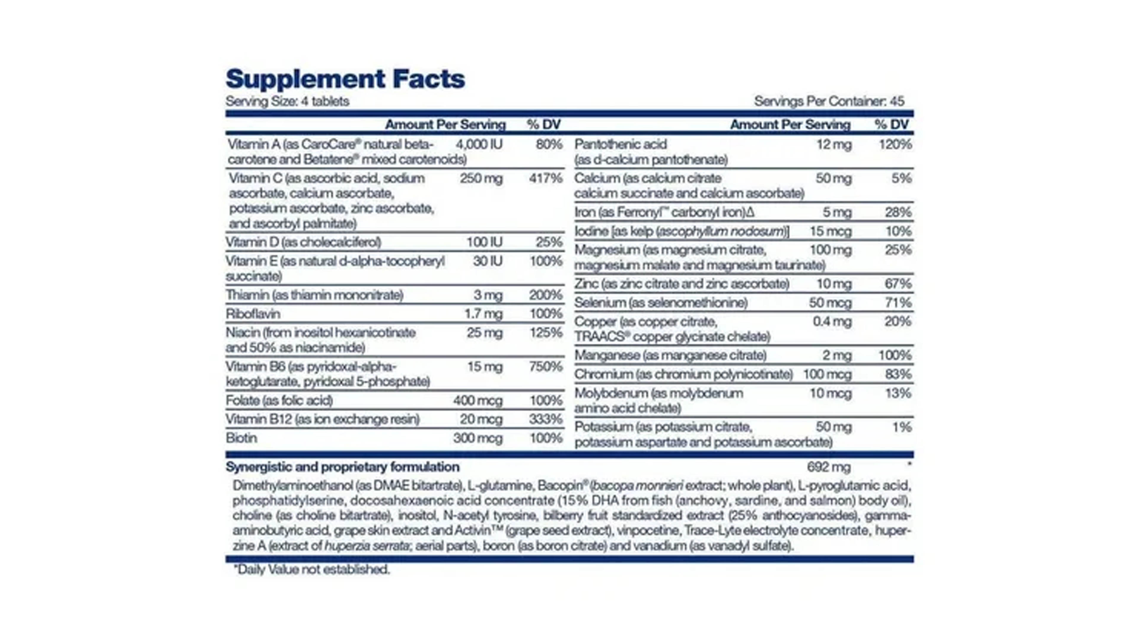 Multivitamínico Focus Factor 180 Tabletas Ayuda Memoria Y Concentración
