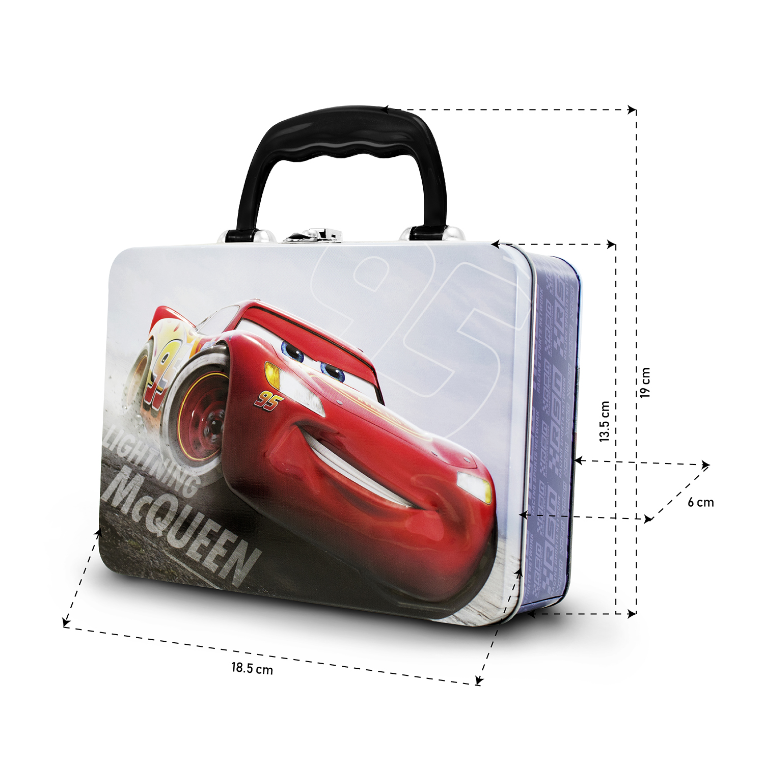 Lonchera Infantil Metalica Cars Rayo McQueen Disney Para Niños