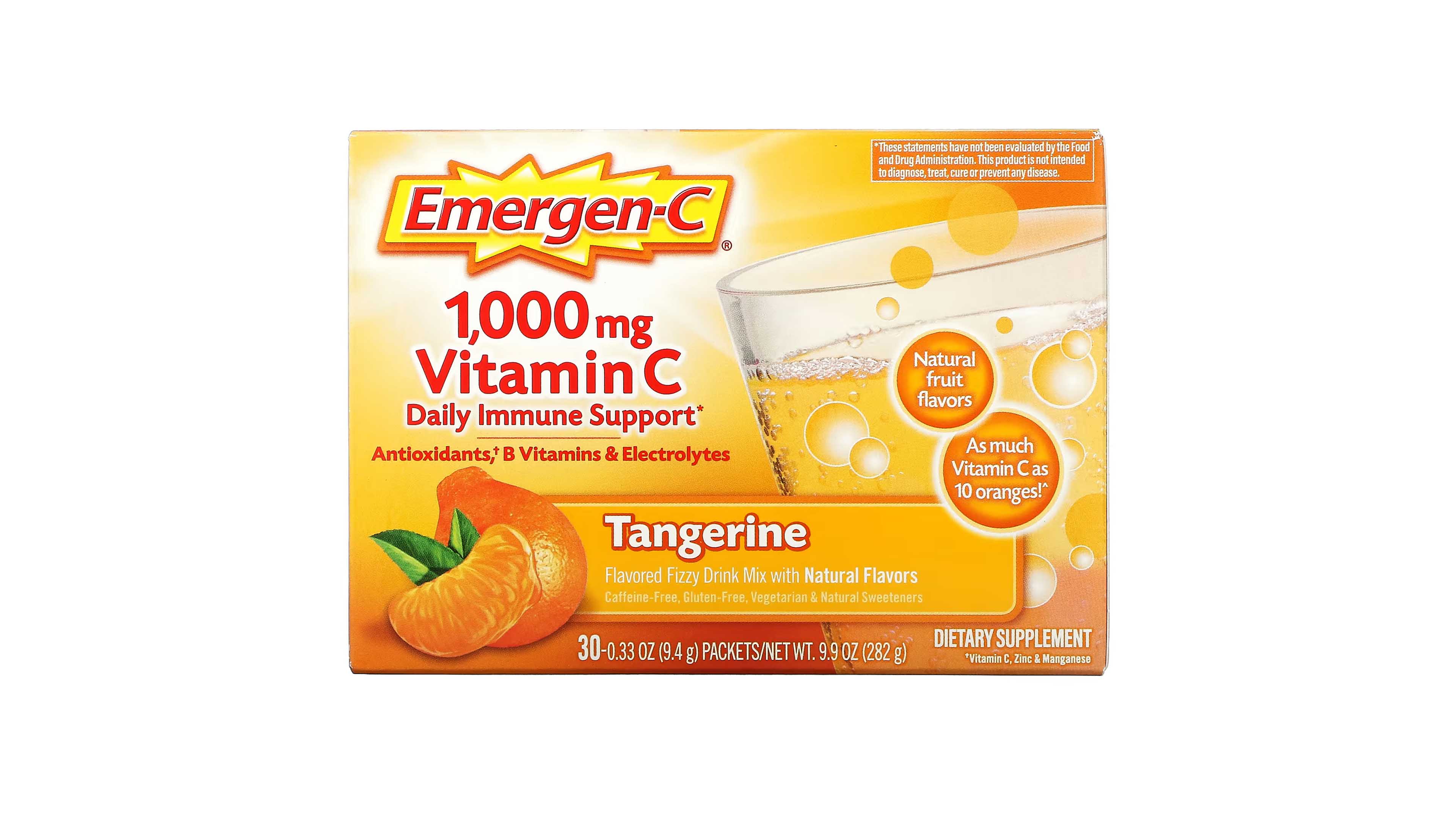 Antioxidantes + Electrolitos Emergen-c Vitamina C Y B 30 Sobres Sabor Mandarina 