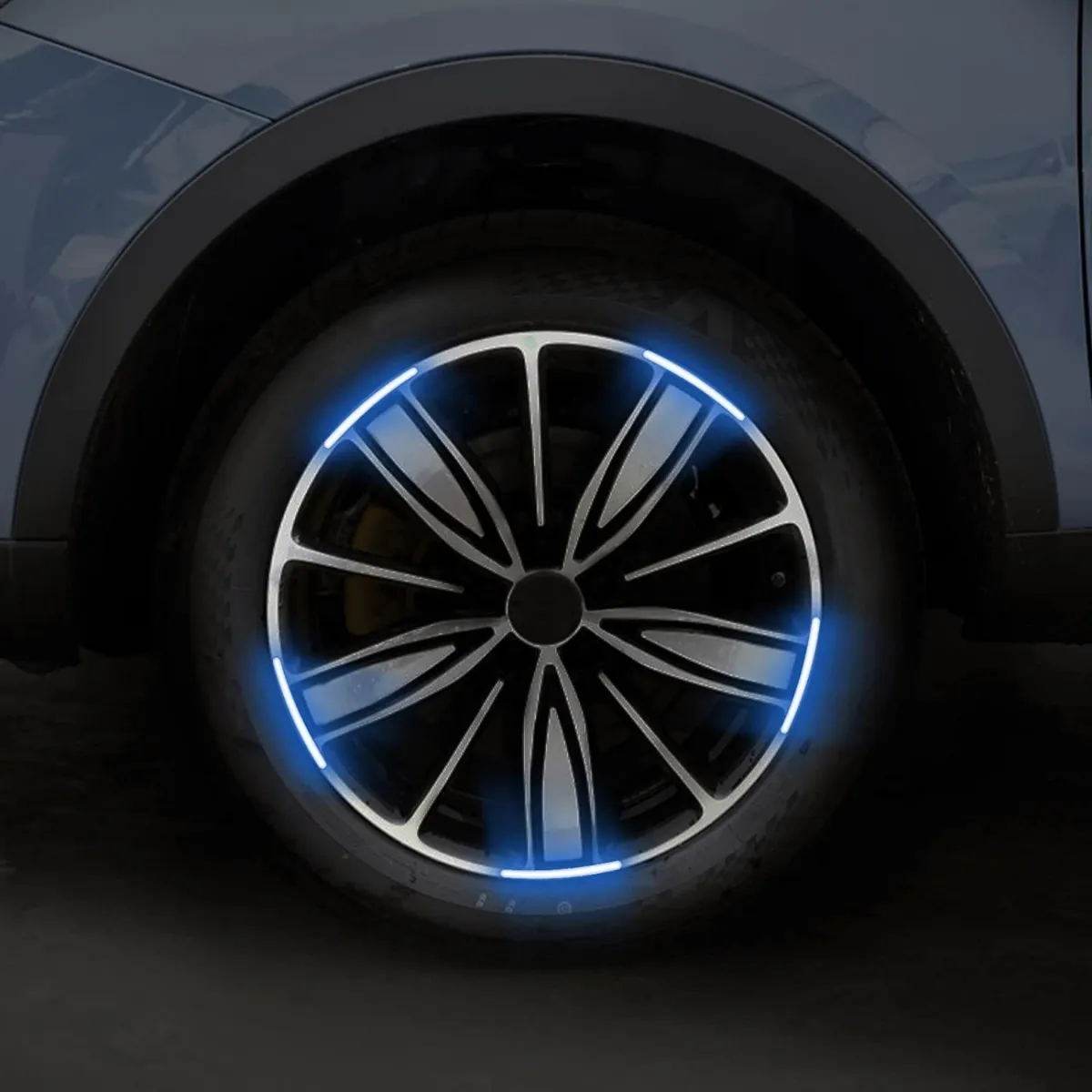 Pegatina Cintas Tiras Reflectivas Para Rin De Motos Coche Azul
