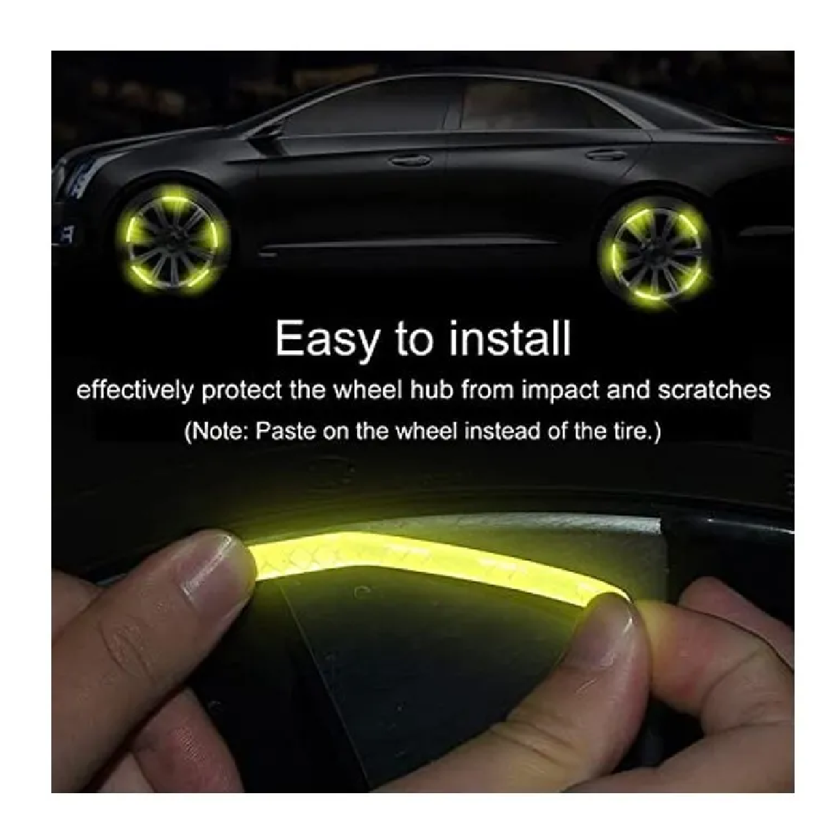 Pegatina Cintas Tiras Reflectivas Para Rin De Motos Coche Flourecente