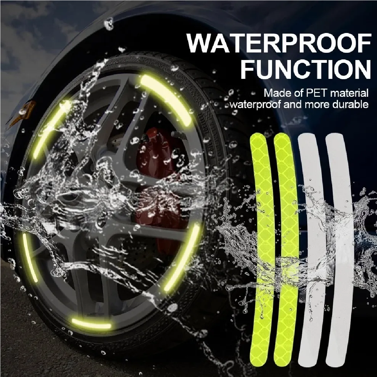 Pegatina Cintas Tiras Reflectivas Para Rin De Motos Coche Flourecente