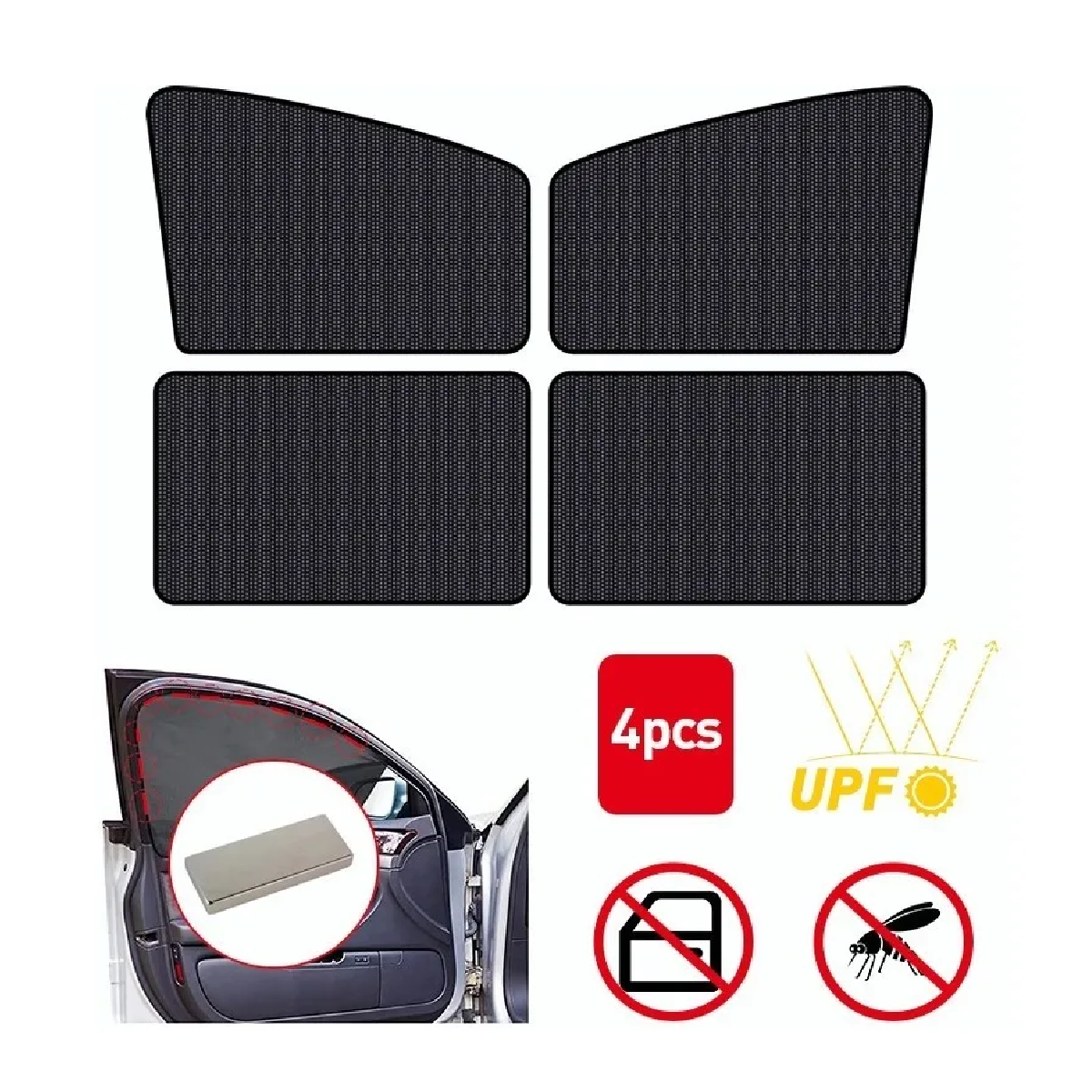 Coche Parasoles Cubre Sol Auto Ventana Universal 4 Piezas