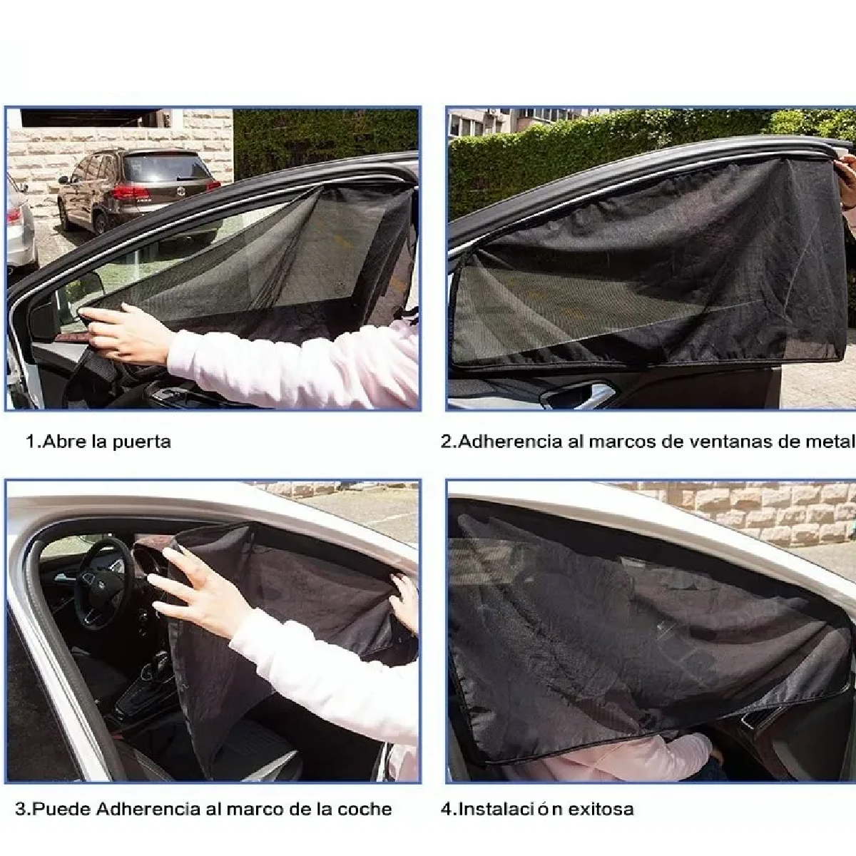 Coche Parasoles Cubre Sol Auto Ventana Universal 4 Piezas