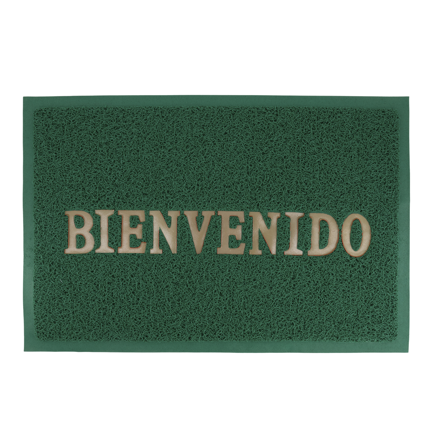 Tapete De Entrada Bienvenido Verde Antiderrapante 40x60 Cm